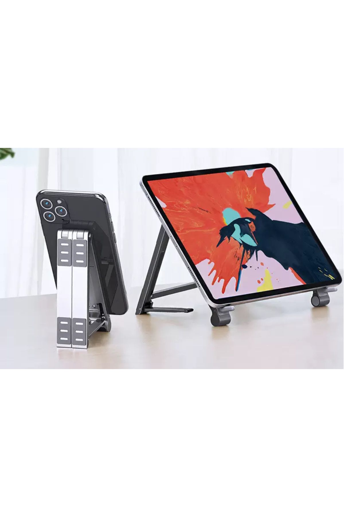 asua Metal Ayarlanabilir Katlanabilir Mini Laptop Notebook Standı Tablet Standı Telefon Standı