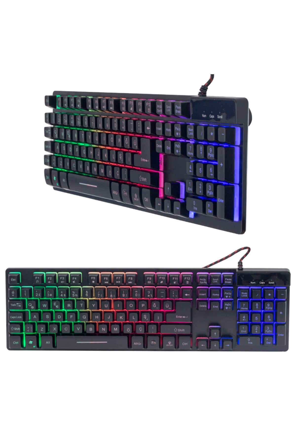 harry Metal Kasa Rgb Led Işıklı Oyuncu Klavye Mouse Seti Usb Girişli Kablolu Gaming Keyboard-mouse