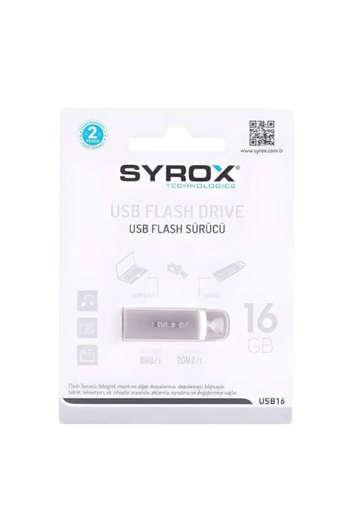 Syrox Metal Usb Bellek 16 Gb