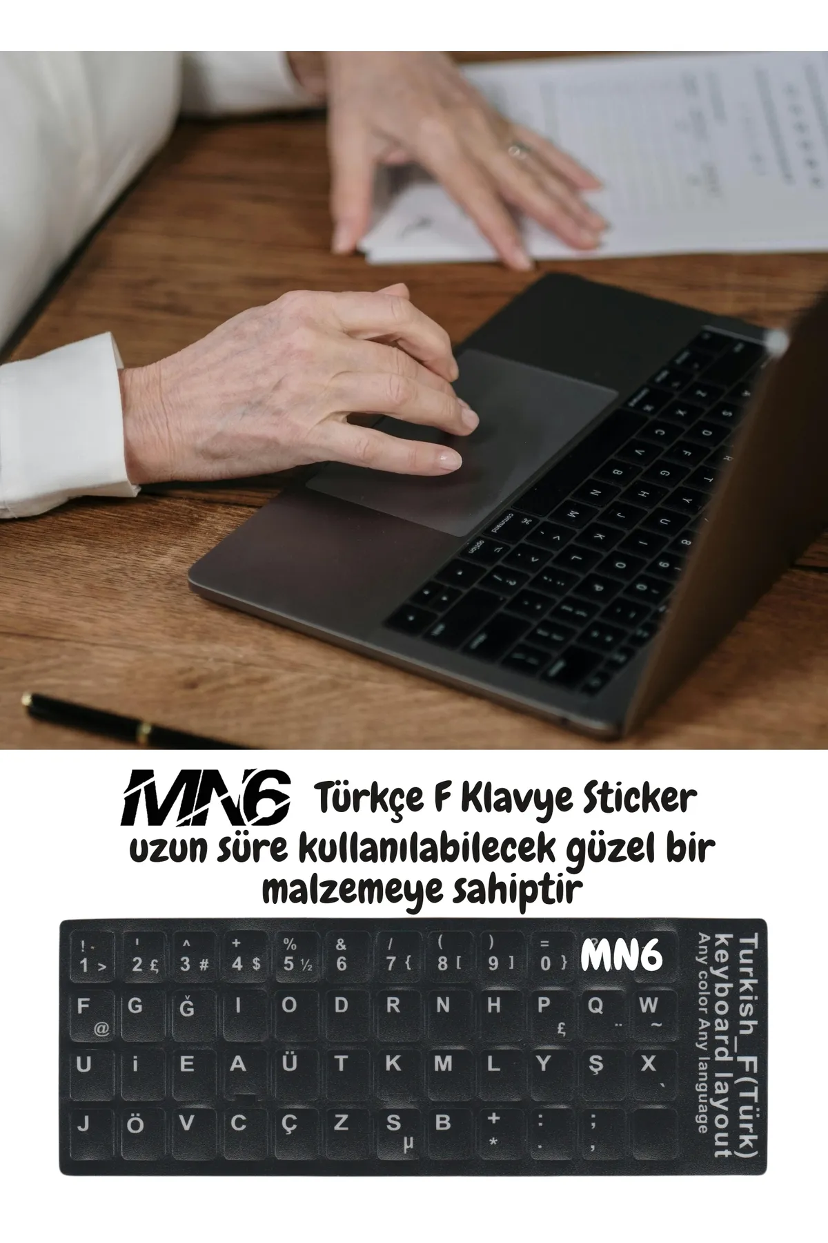 MN6 Mf01 Türkçe F Klavye Etiketi,kaliteli Pvc-3 Adet,türkçe F Klavye Sticker