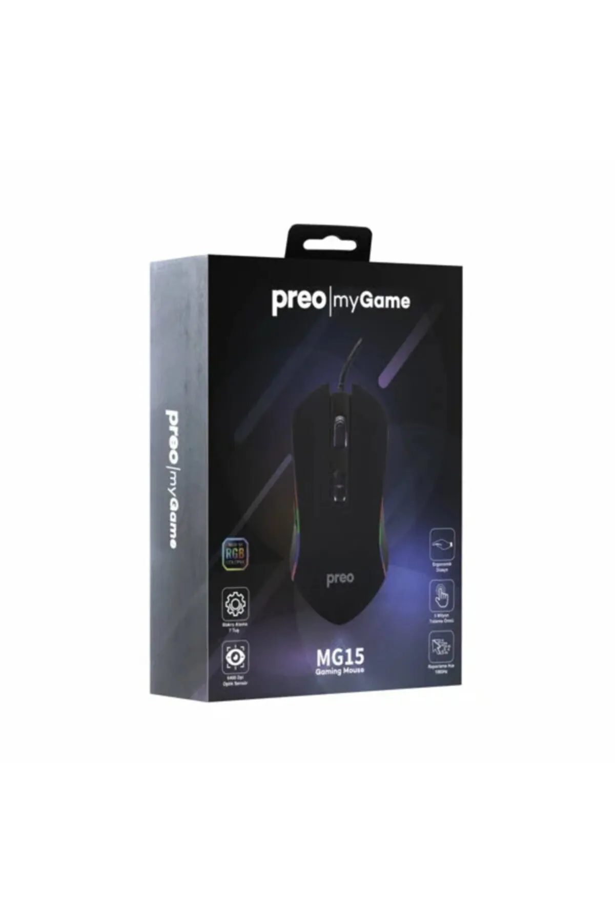 Preo Mg15 Rgb Led Kablolu Gaming Mouse Siyah