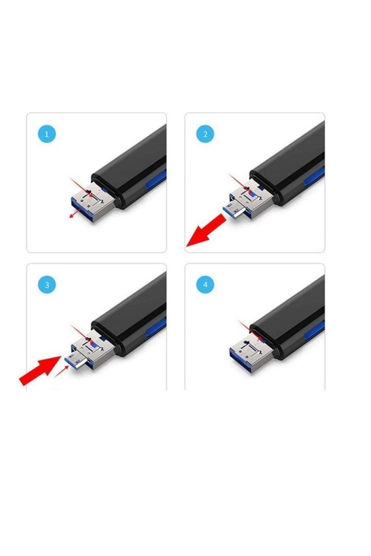 Temiz Pazar Micro Usb -type C - Usb Telefon Adaptörü Micro Sd/usb Okuyucu Dönüştürücü