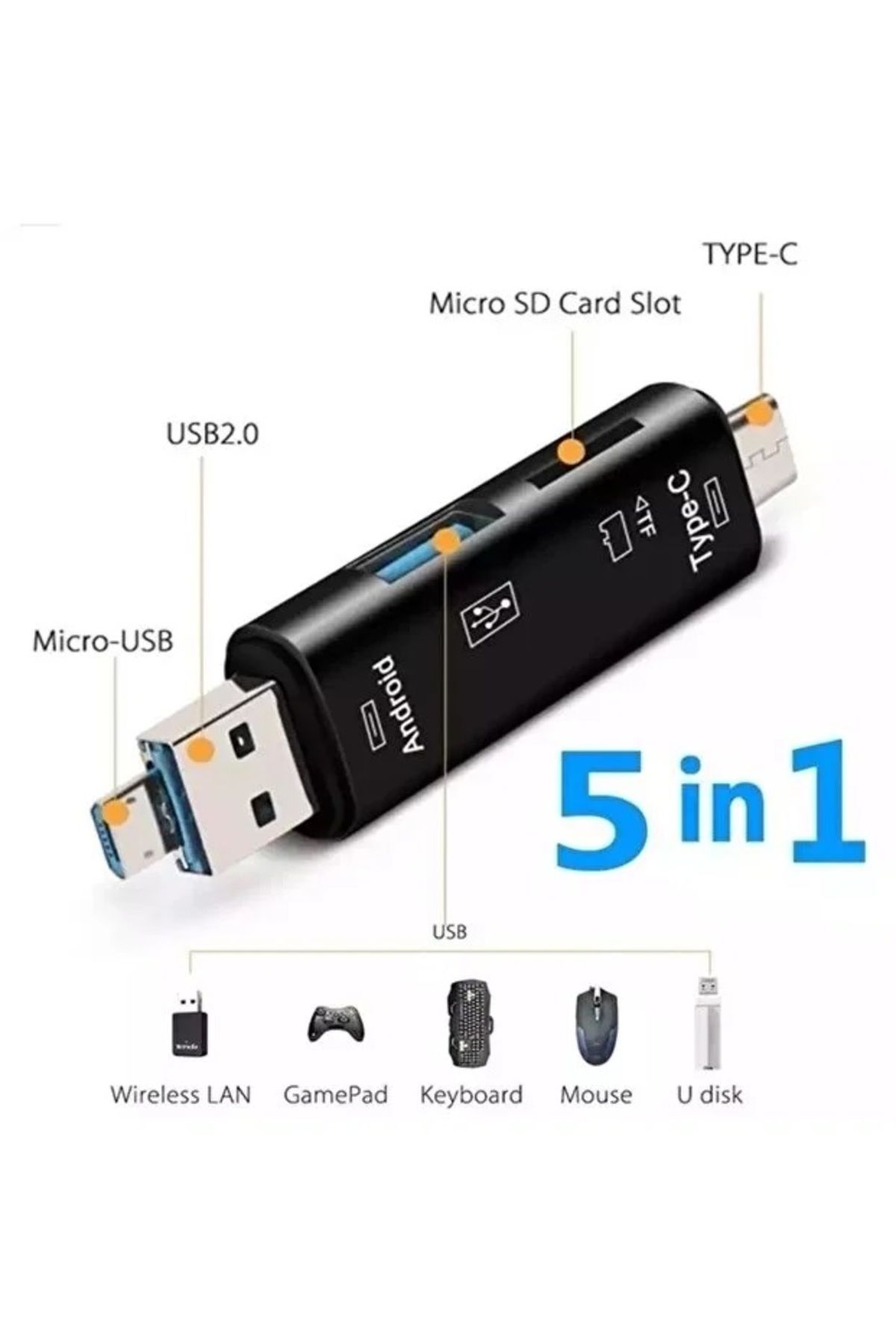 Temiz Pazar Micro Usb -type C - Usb Telefon Adaptörü Micro Sd/usb Okuyucu Dönüştürücü