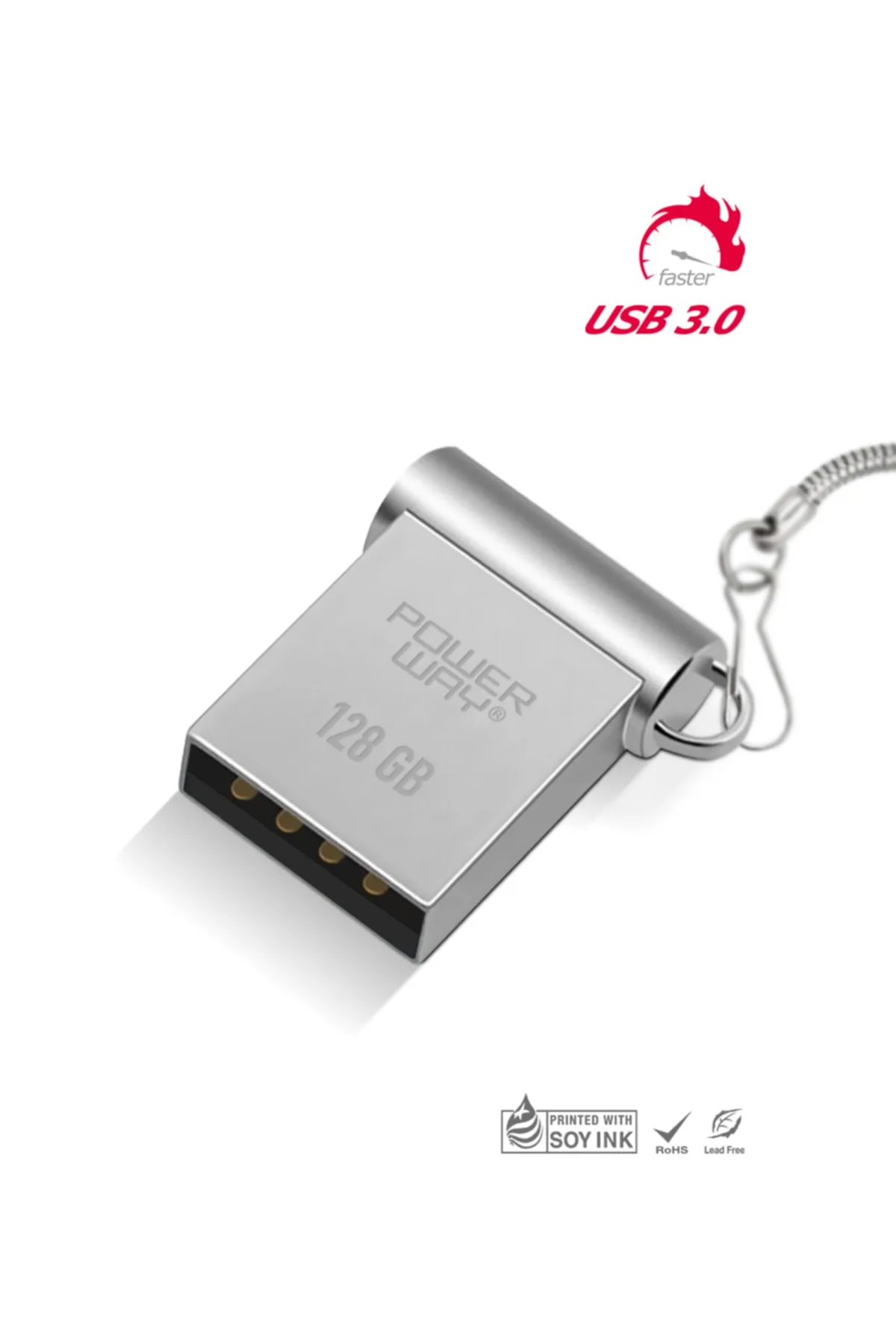 Powerway Mini 128 Gb Metal Mini Usb Flash Bellek Usb 3.0 Yüksek Hızlı