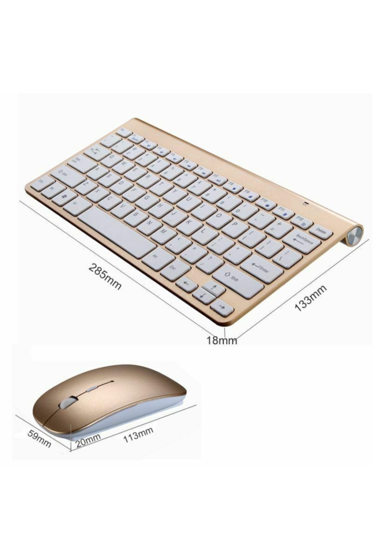 Keyboard Mini Kablosuz Klavye Ultra Ince Sessiz Yapı Kompakt 2.4g Mouse