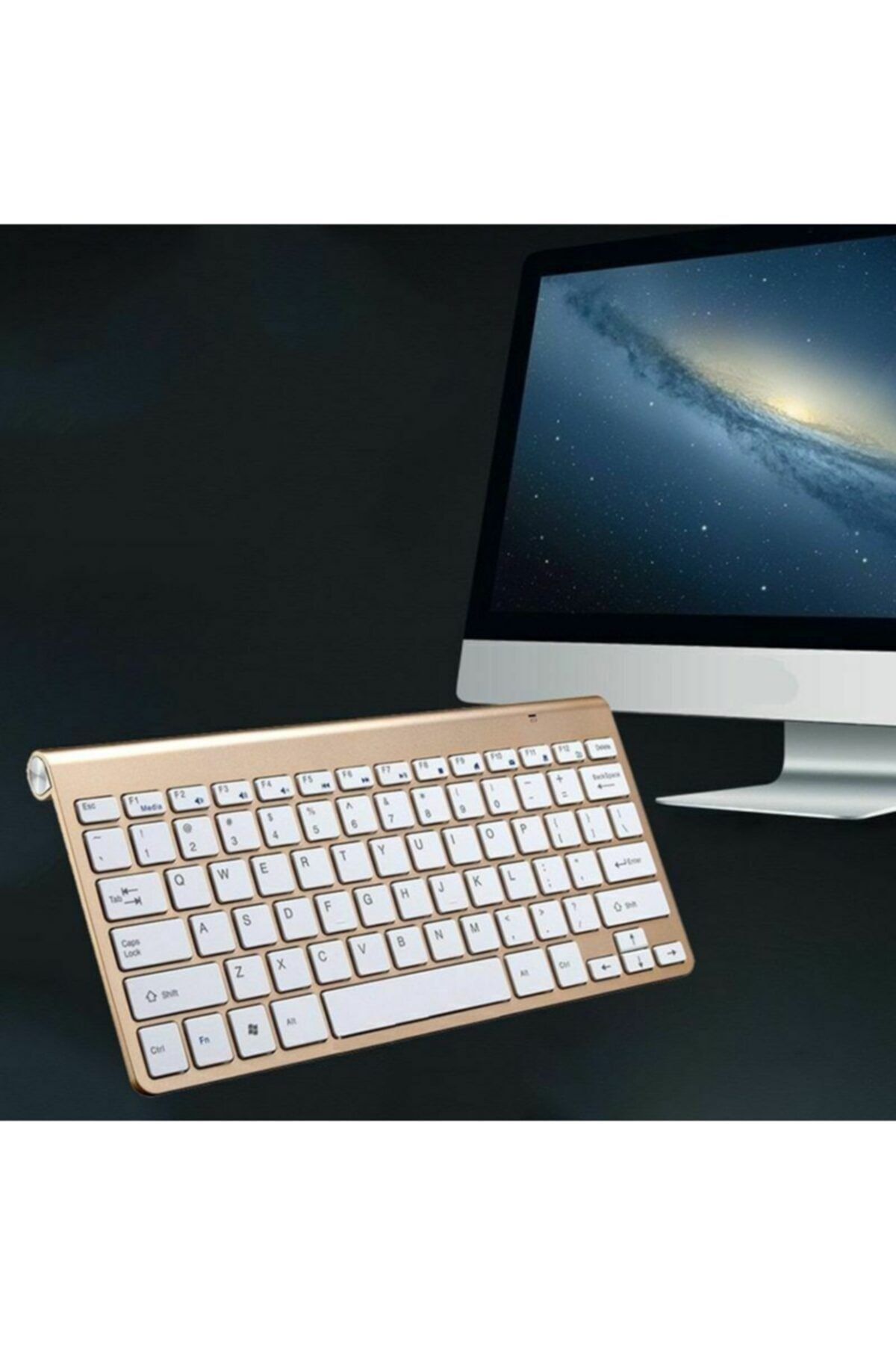 Keyboard Mini Kablosuz Klavye Ultra Ince Sessiz Yapı Kompakt 2.4g Mouse