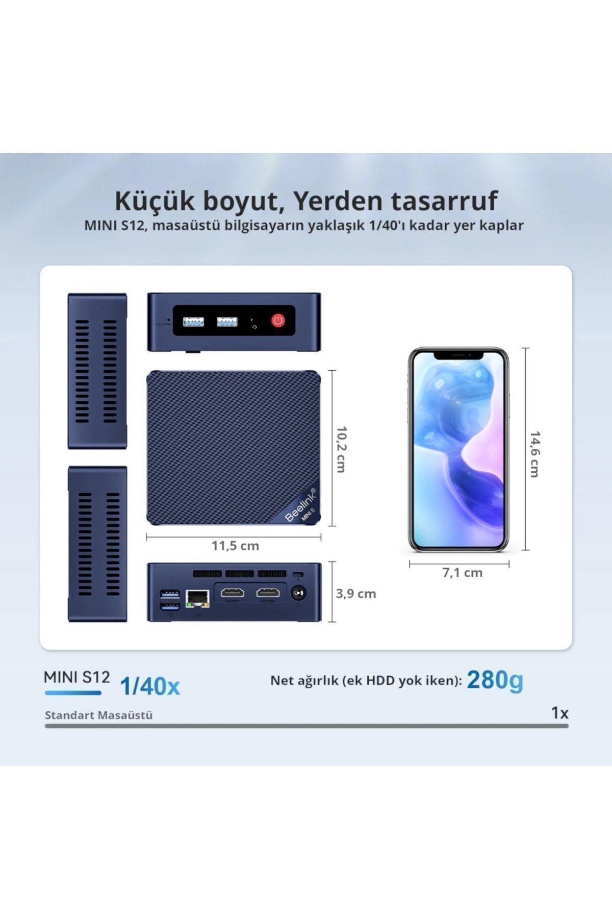 Beelink Mini S12 Alder Lake N95 12.nesil 8gb Ram - 256gb Ssd