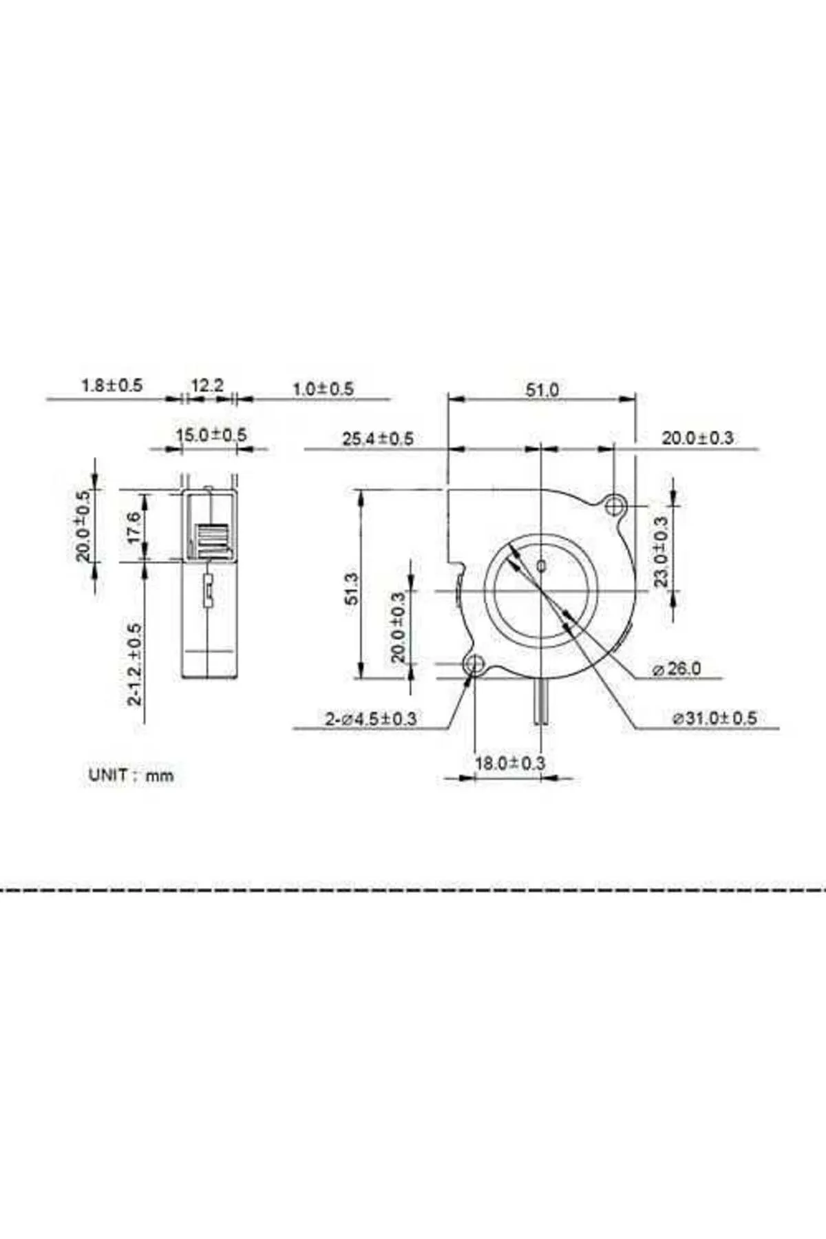 Motorobit Mini Salyangoz Fan 12V 50x50mm