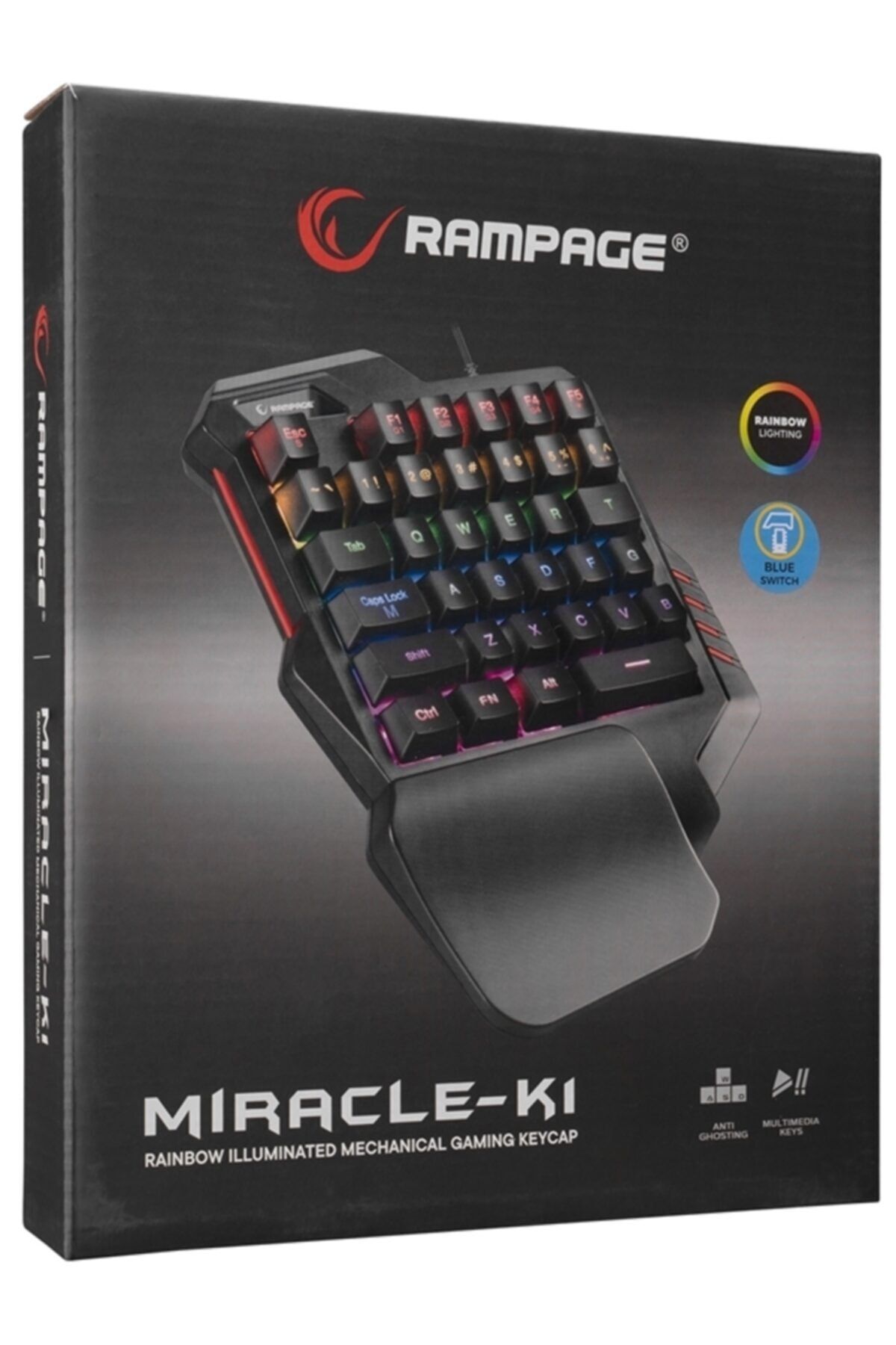 Rampage Miracle K1 Rainbow Backlight Blue Switch Mekanik Mini 36 Tuşlu Gaming Oyuncu Klavyesi