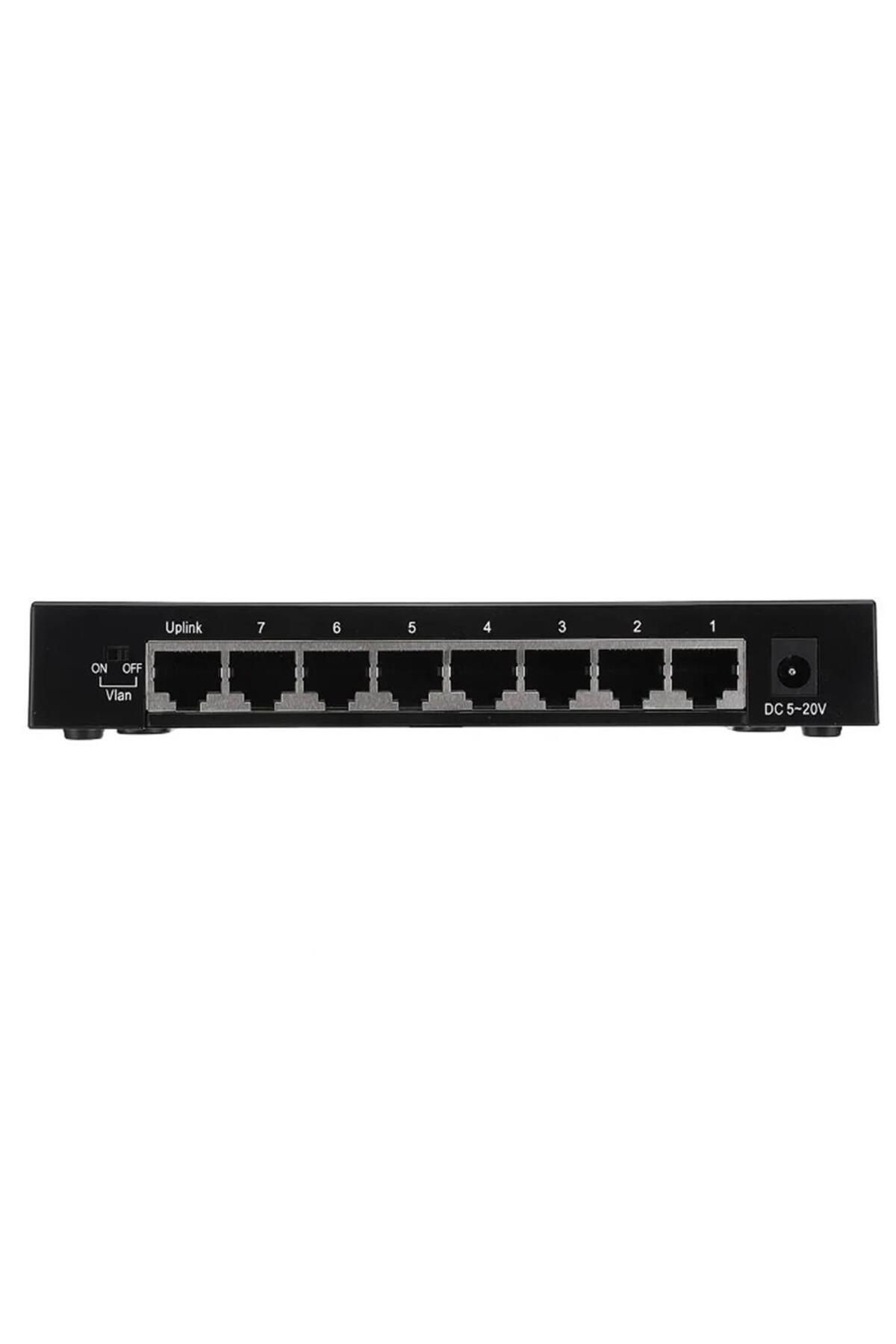 MJ VİSİON MJ Vision 8-Port 10/100/1000Mbps Qos Destekli Tak ve Kullan % 72 Enerji Tasarruflu Gigabit Switch