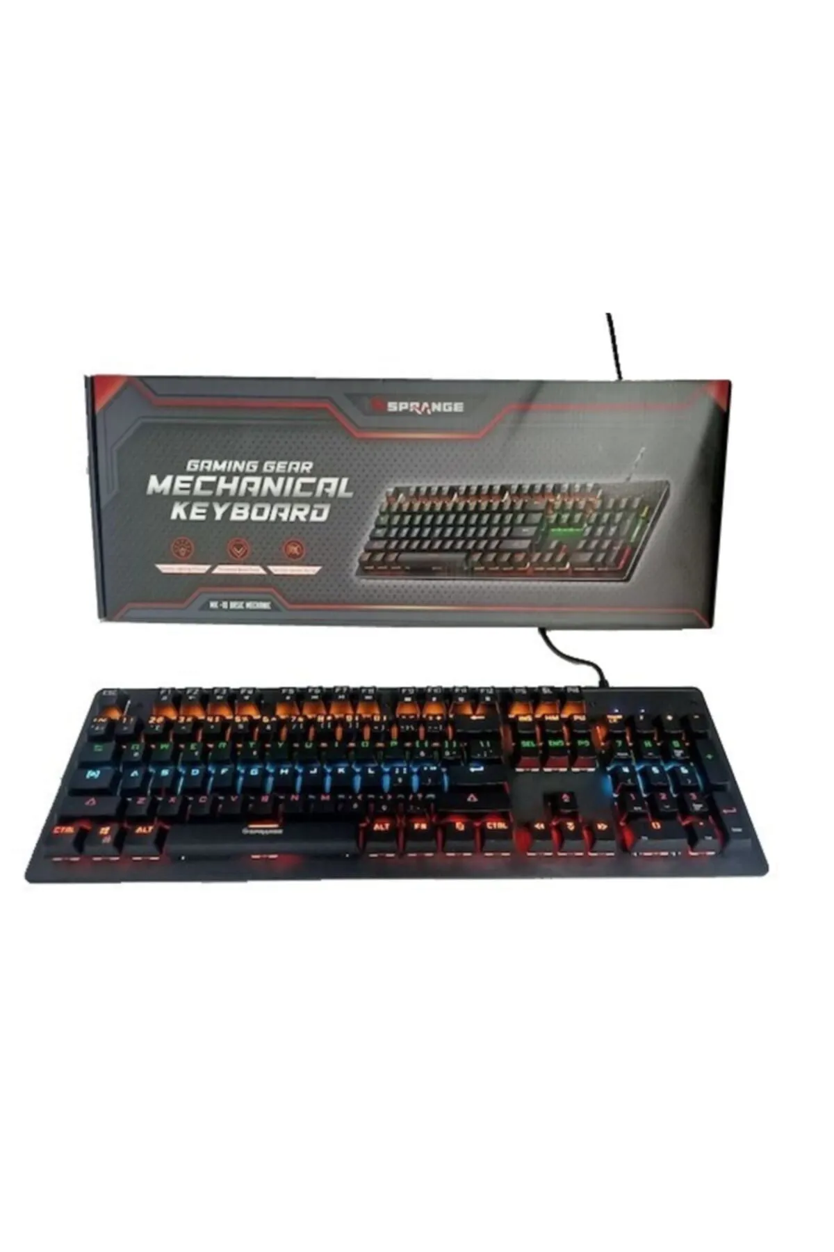 Sprange Mk-10 Pro Blue Switch Mekanik Rgb Efekli Işıklı Oyuncu Klavye Siyah