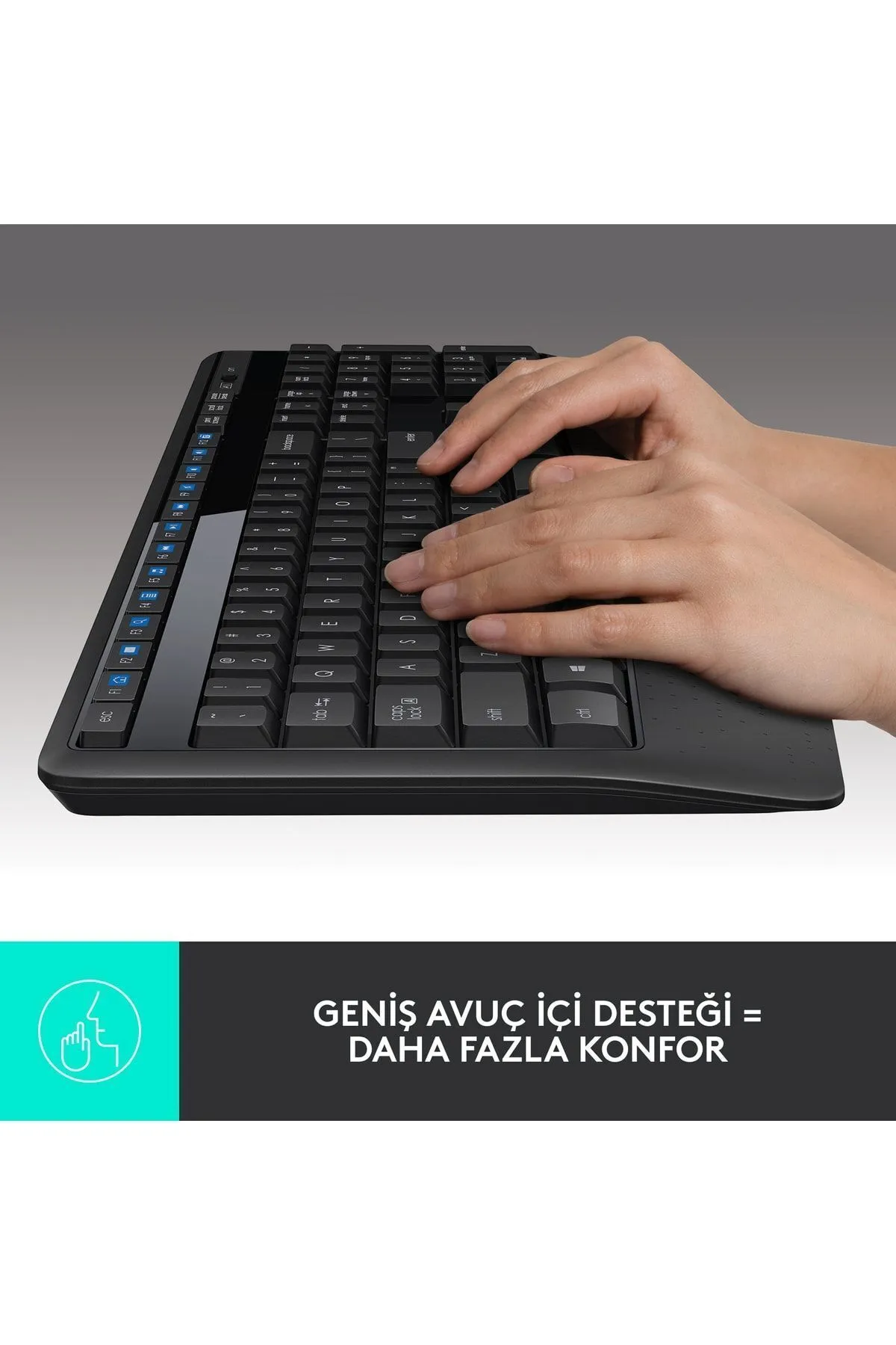 Logitech MK345 Kablosuz Klavye Mouse Set Türkçe Siyah Wireless Combo