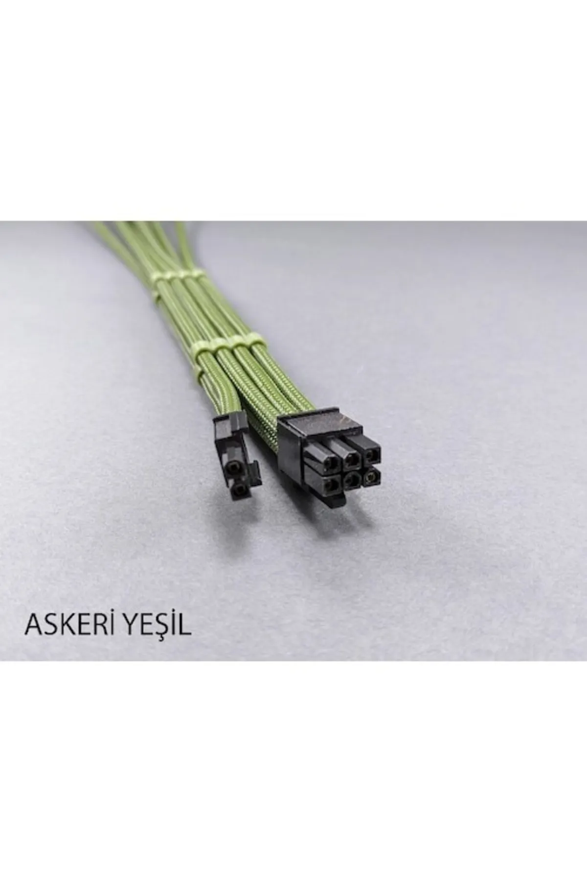 OEM Mm 6+2 Pin Sleeved Vga (e.kartı) Uzatma Kablosu Askeri Yeşil