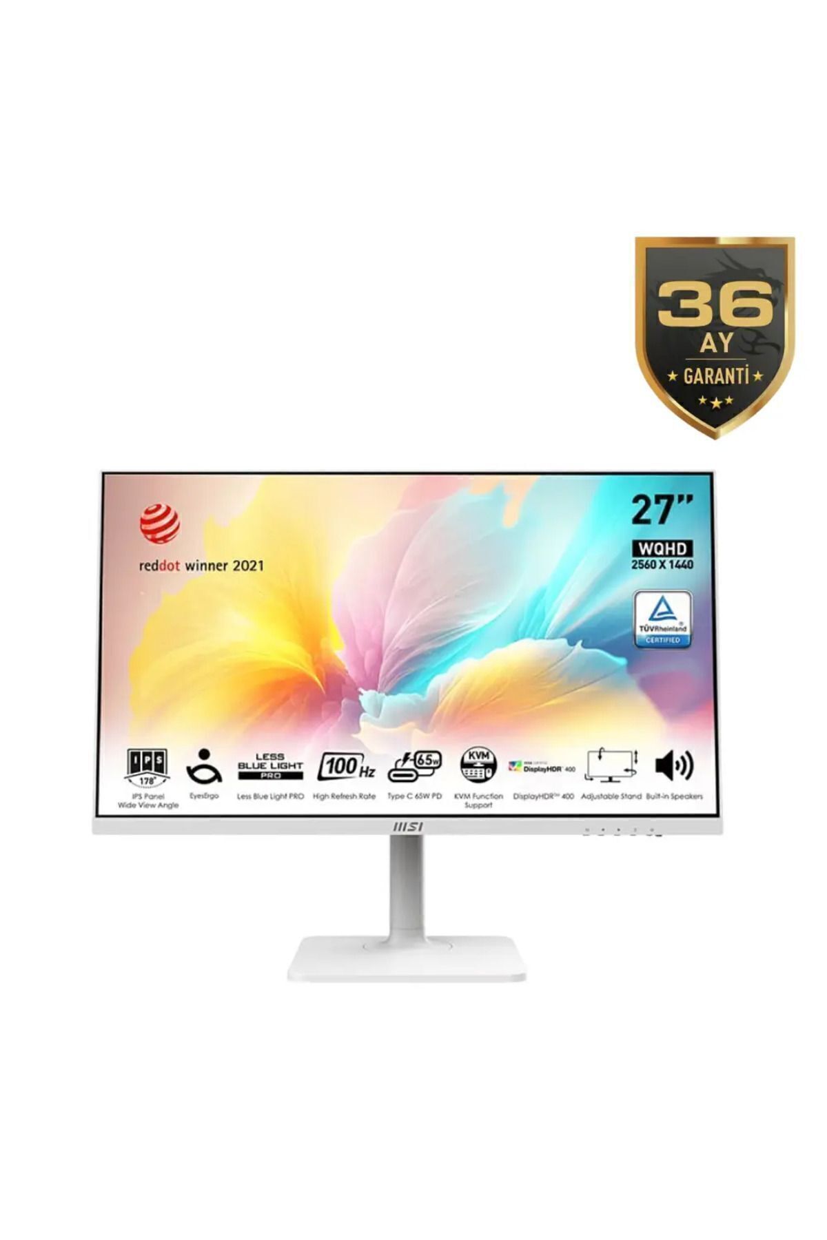 MSI Modern Md272qxpw 27 2560x1440 100hz 1ms Hdmı Dp Type-c Hdr 400 Ips Monitör