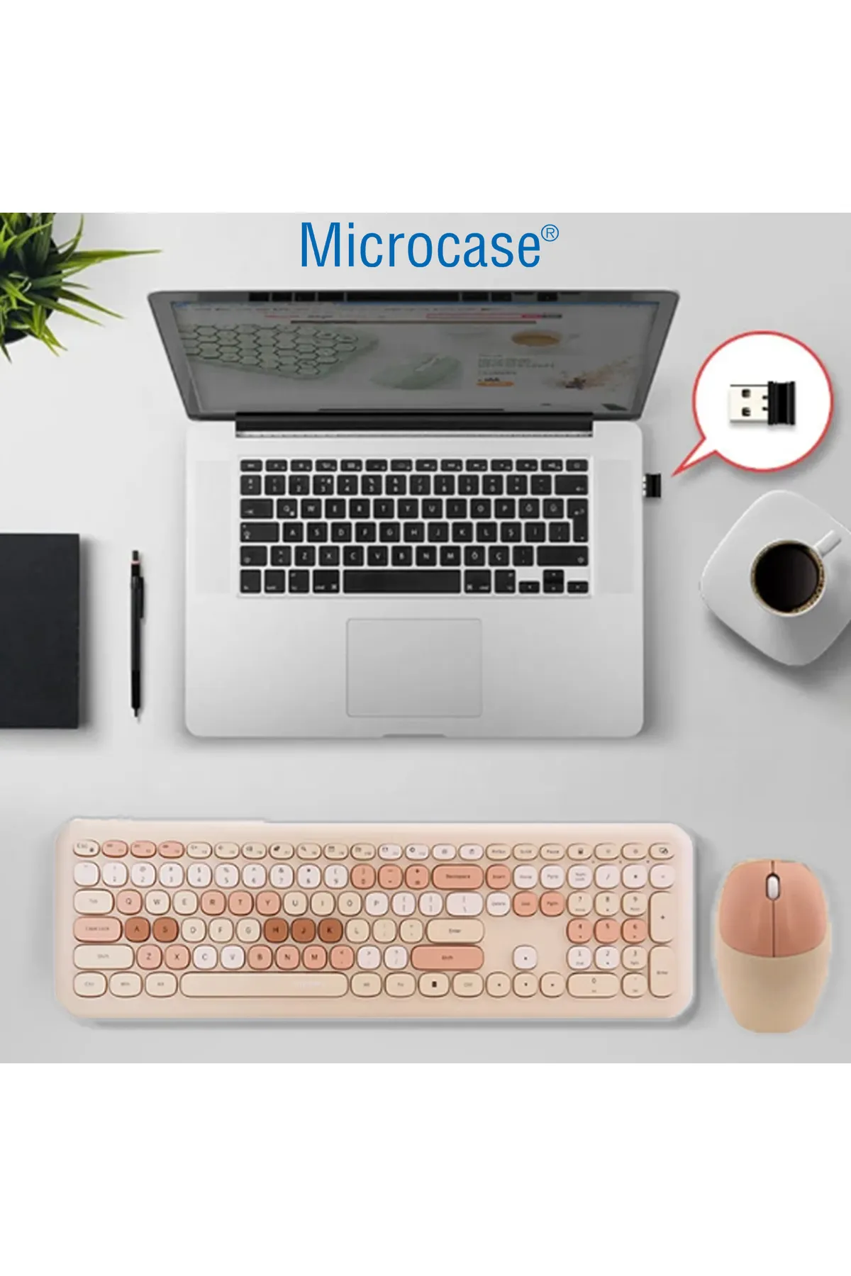 Microcase Mofii 666 2.4G Kablosuz Karışık Renkli Klavye ve Mouse Set-AL4185