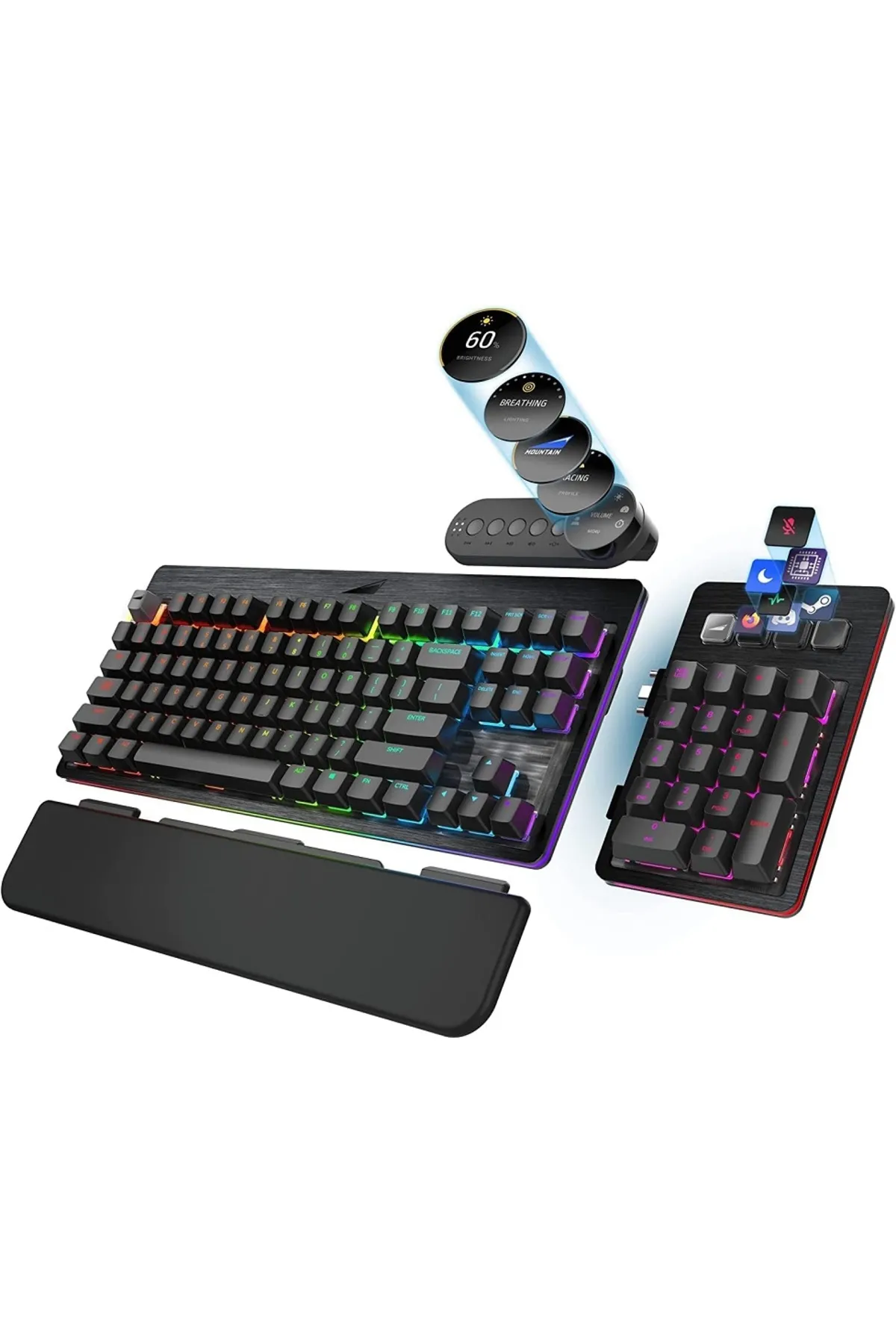 MOUNTAİN MOUNTAIN Max RGB Mekanik Oyun Klavyesi - Midnight Black-Red Switches