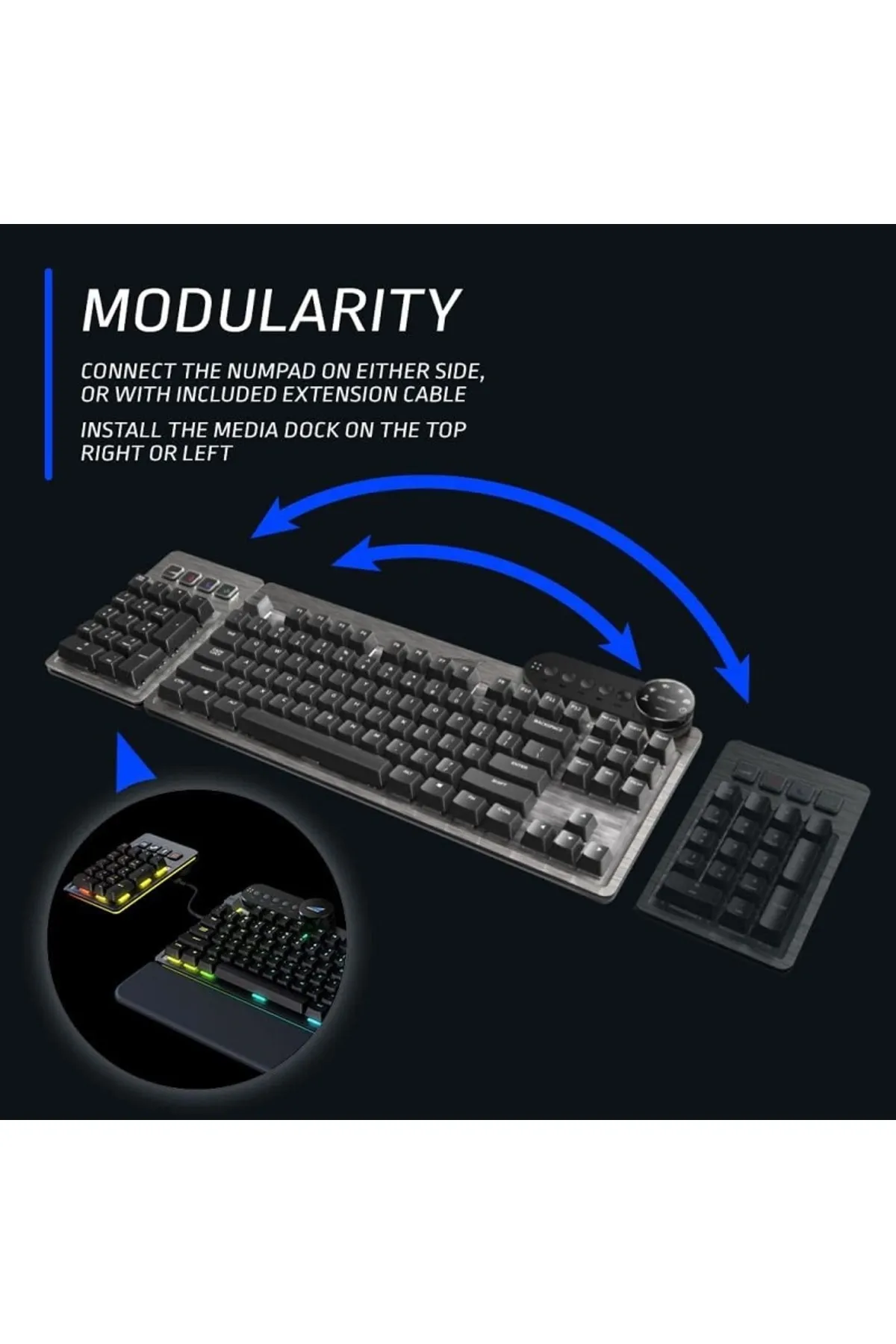 MOUNTAİN MOUNTAIN Max RGB Mekanik Oyun Klavyesi - Midnight Black-Red Switches