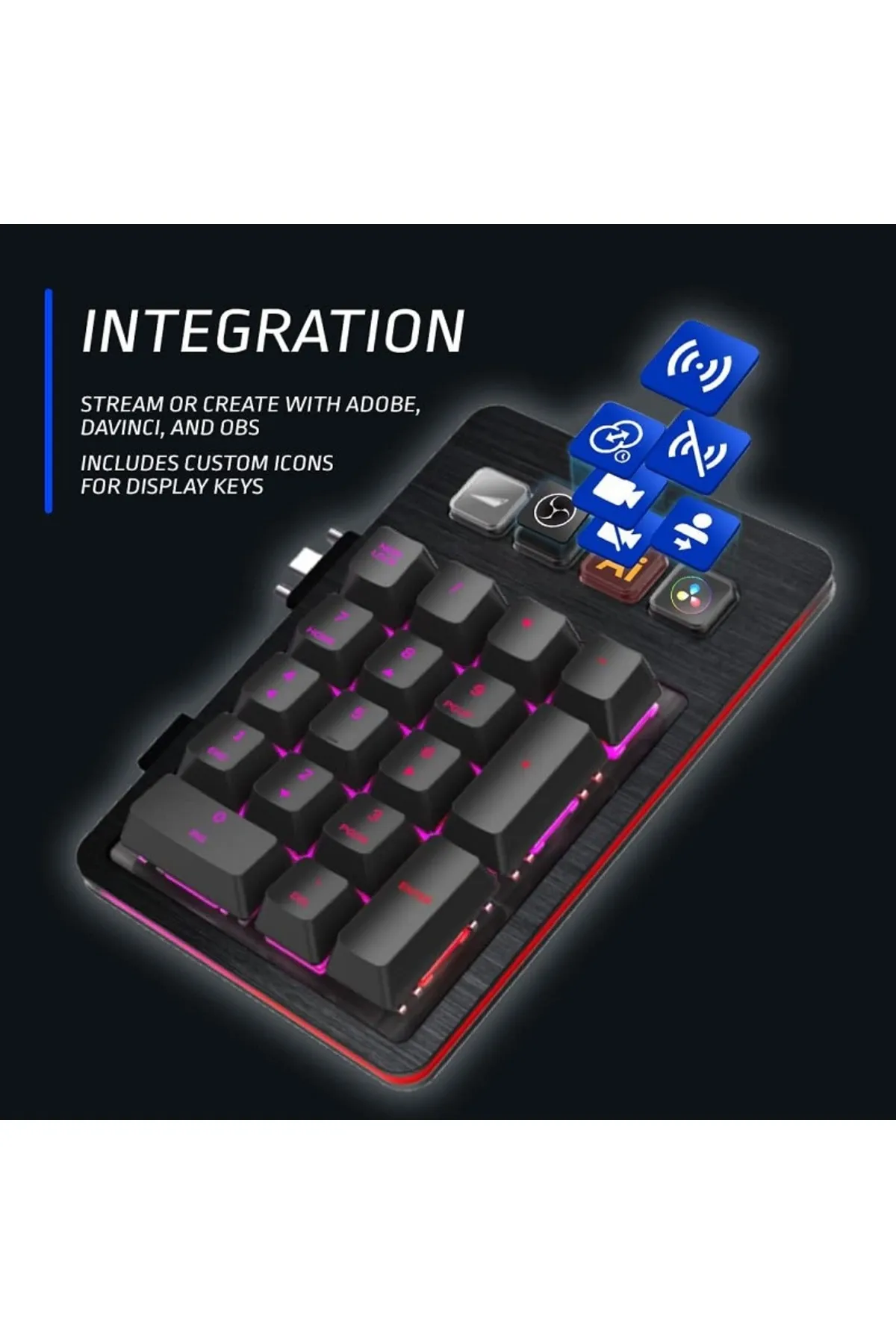 MOUNTAİN MOUNTAIN Max RGB Mekanik Oyun Klavyesi - Midnight Black-Red Switches