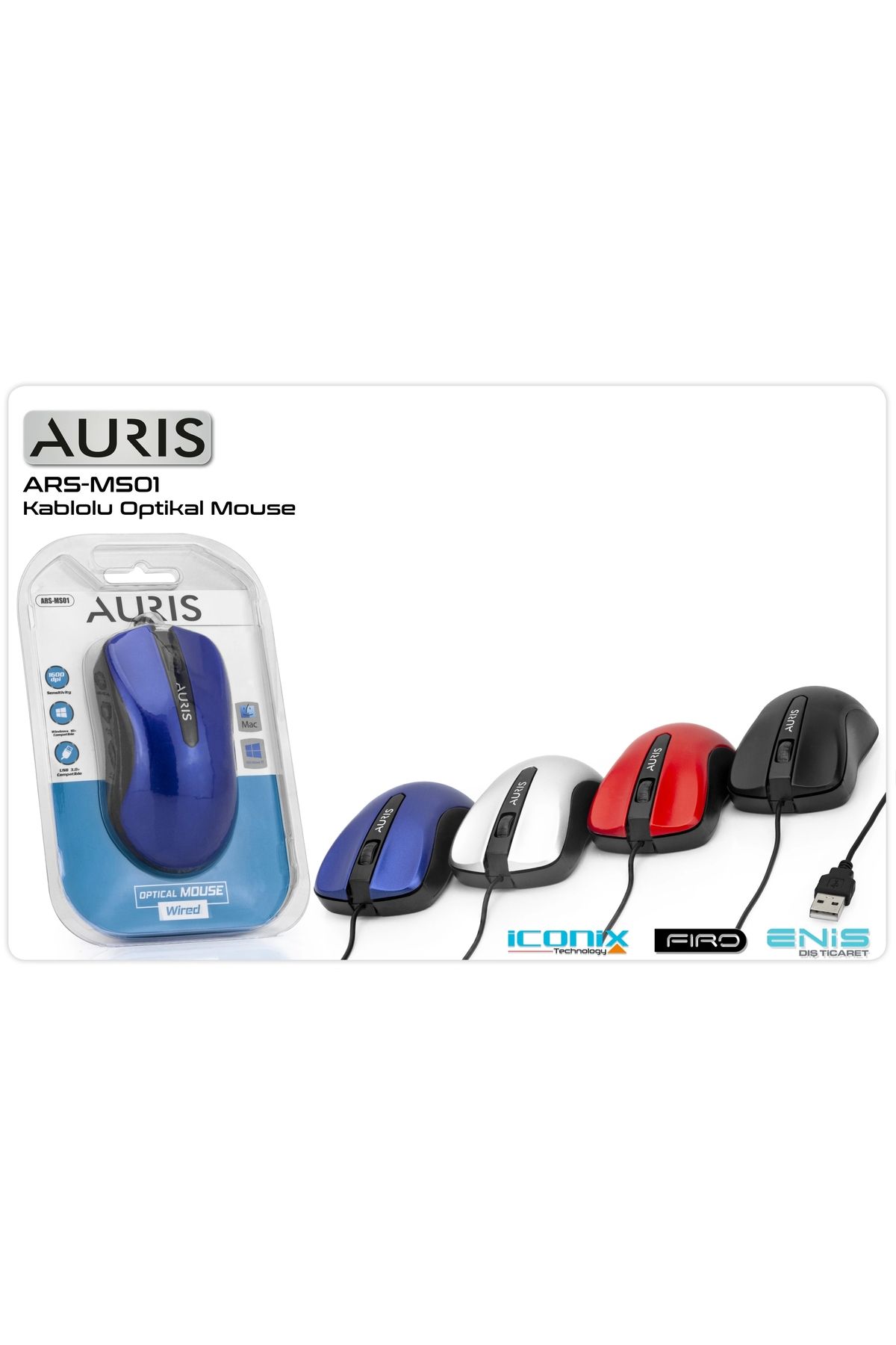 Auris Mouse Auris ARS-MS01 Gri