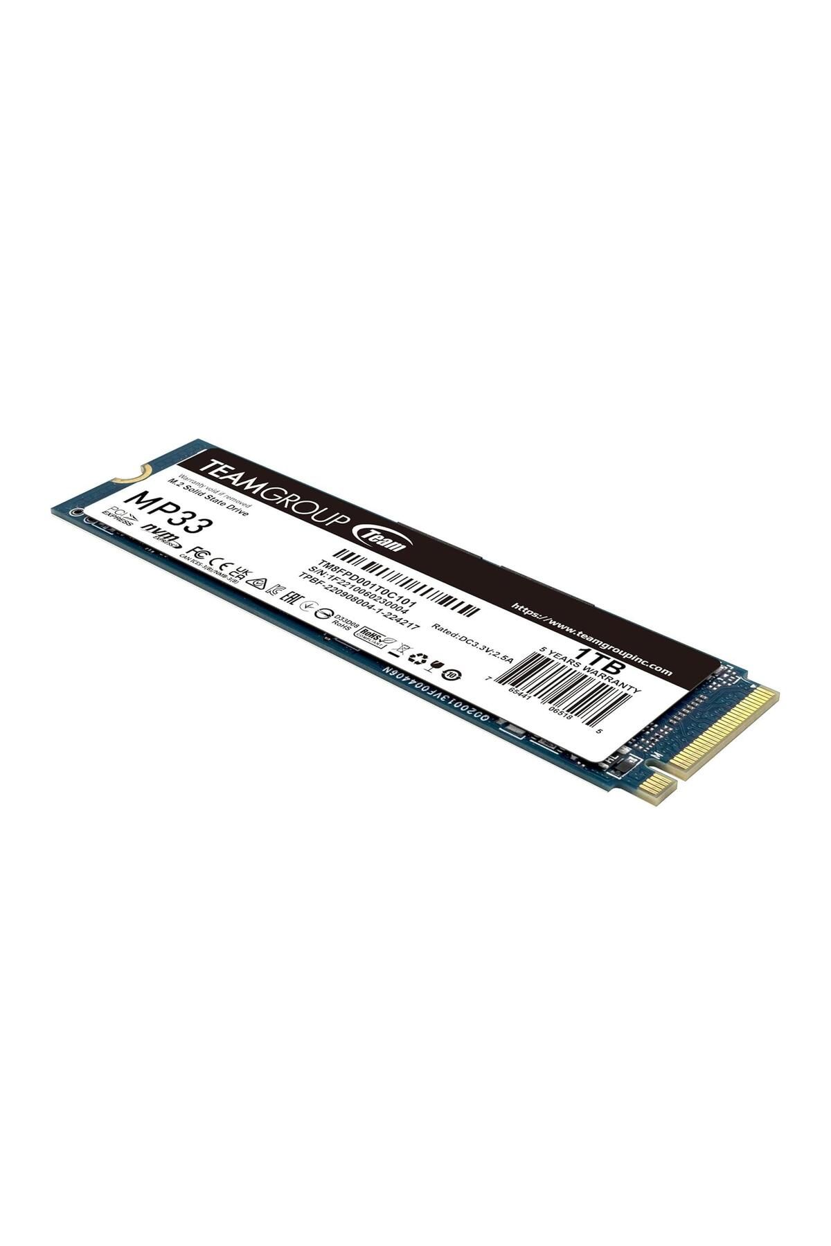 TEAM Mp33 Pro 1tb 2400/2100mb/s Tm8fpd001t0c101 Nvme Pcıe Gen3x4 M.2 Ssd