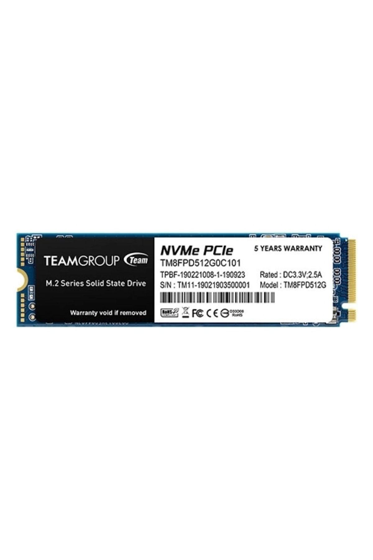 TEAM Mp33 Pro 512gb 2400/2000mb/s Nvme Pcıe Gen3x4 M.2 Ssd Disk (TM8FPD512G0C101)