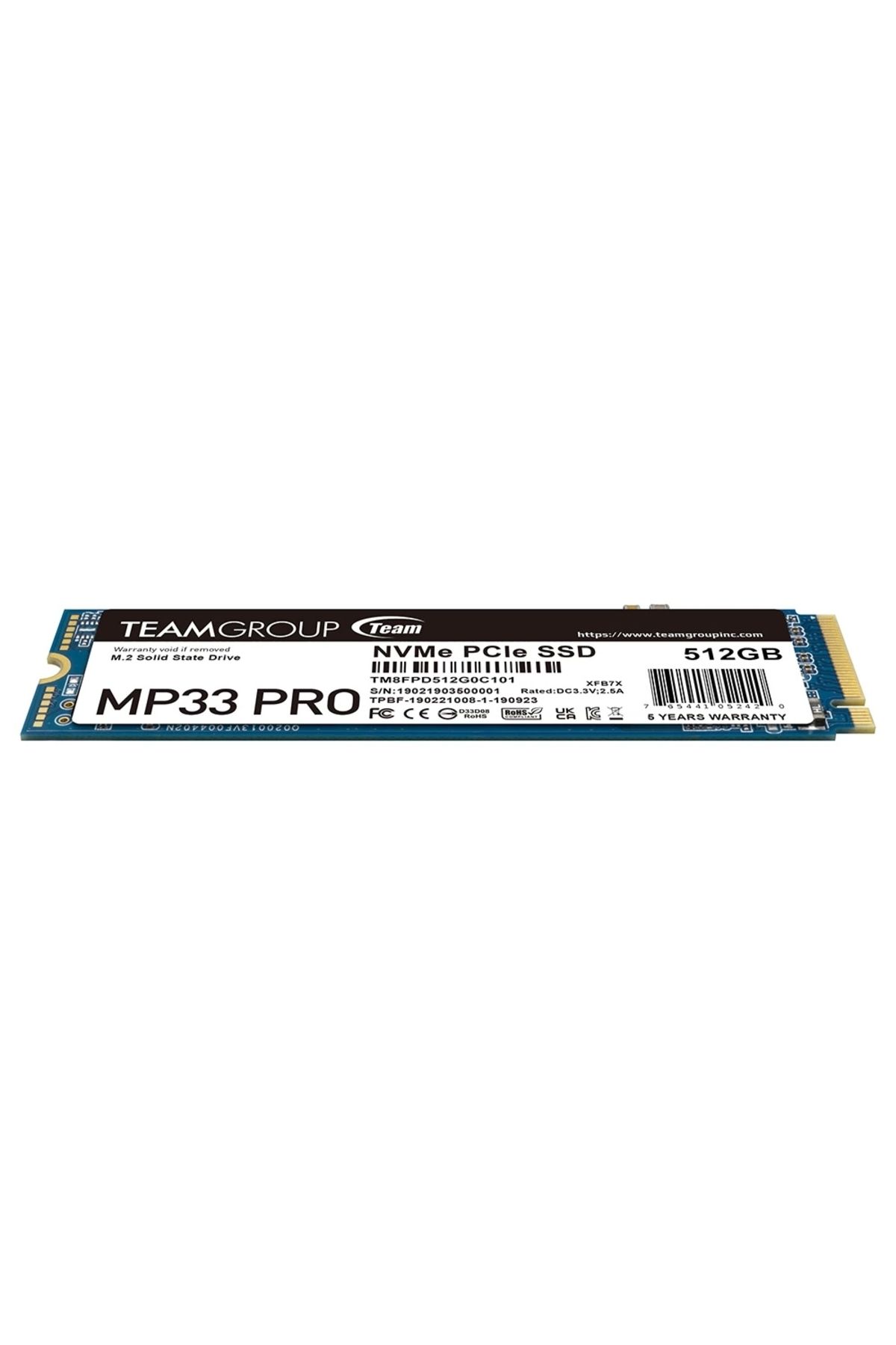 TEAM Mp33 Pro 512gb 2400/2000mb/s Nvme Pcıe Gen3x4 M.2 Ssd Disk (TM8FPD512G0C101)