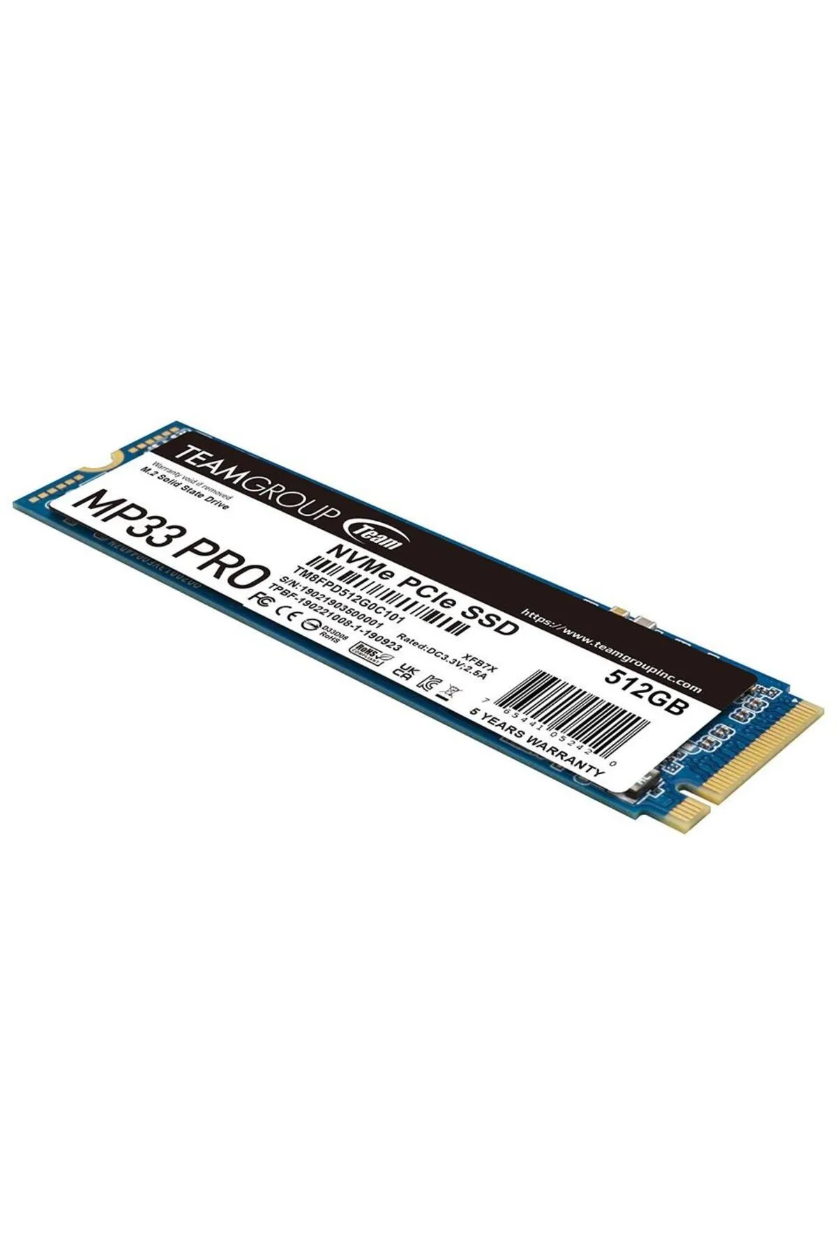 TEAM MP33 Pro 512GB 2400/2000MB/s NVMe PCIe Gen3x4 M.2 SSD Disk