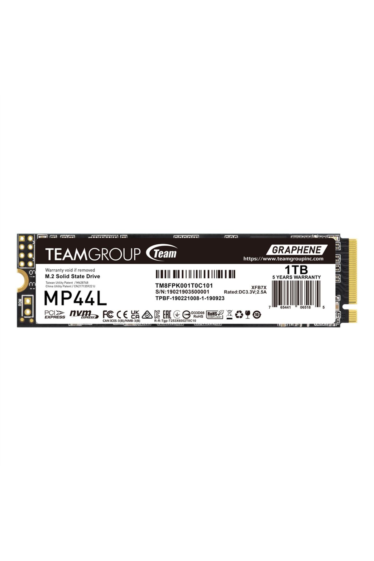 TEAM MP44L 1TB Gen4x4 5000/4500MB/s NVMe PCIe M.2 SSD Disk (TM8FPK001T0C101)