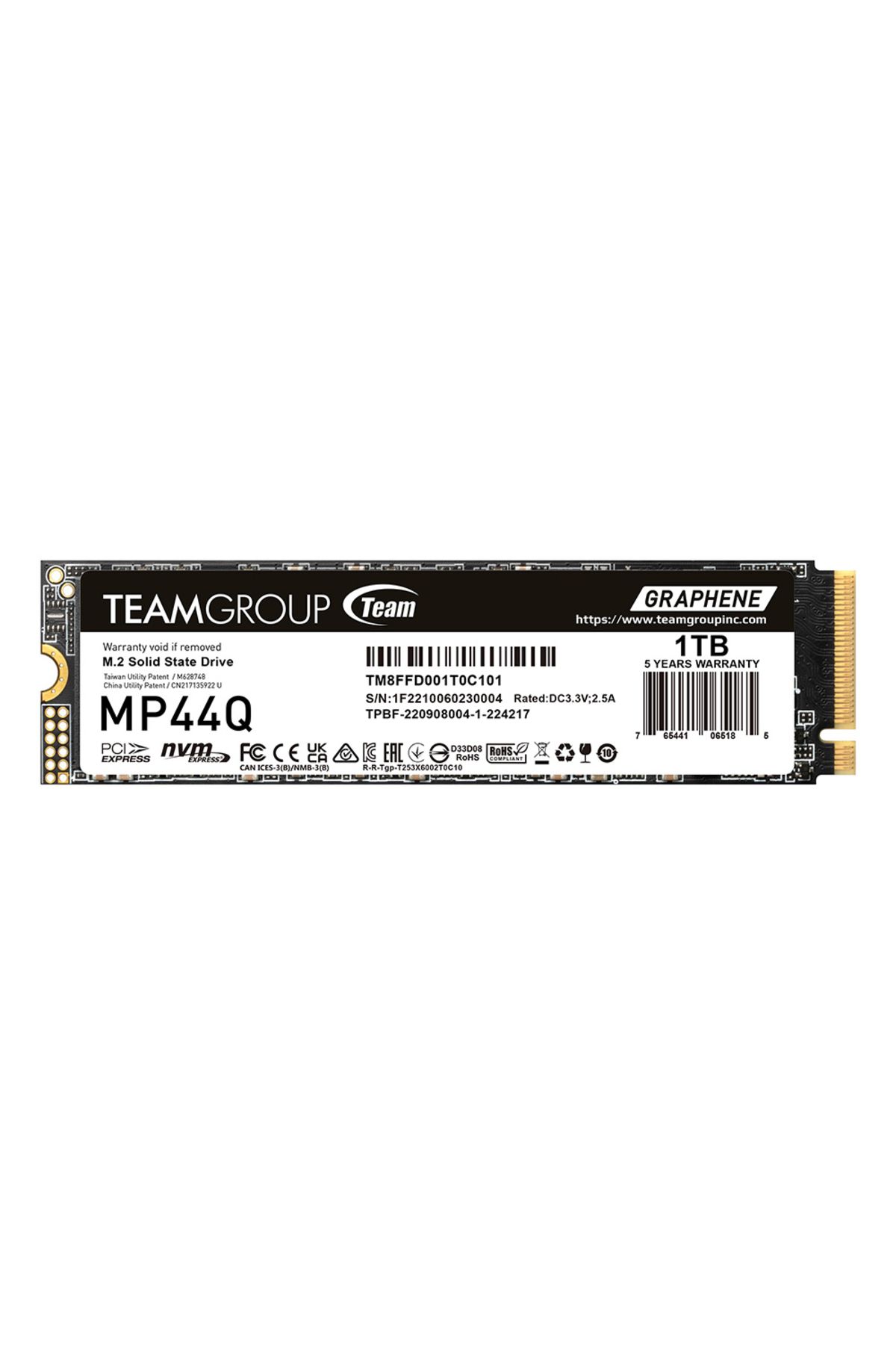 TEAM MP44Q 1TB Gen4x4 7400/6200MB/s NVMe PCIe M.2 SSD Disk (TM8FFD001T0C101)