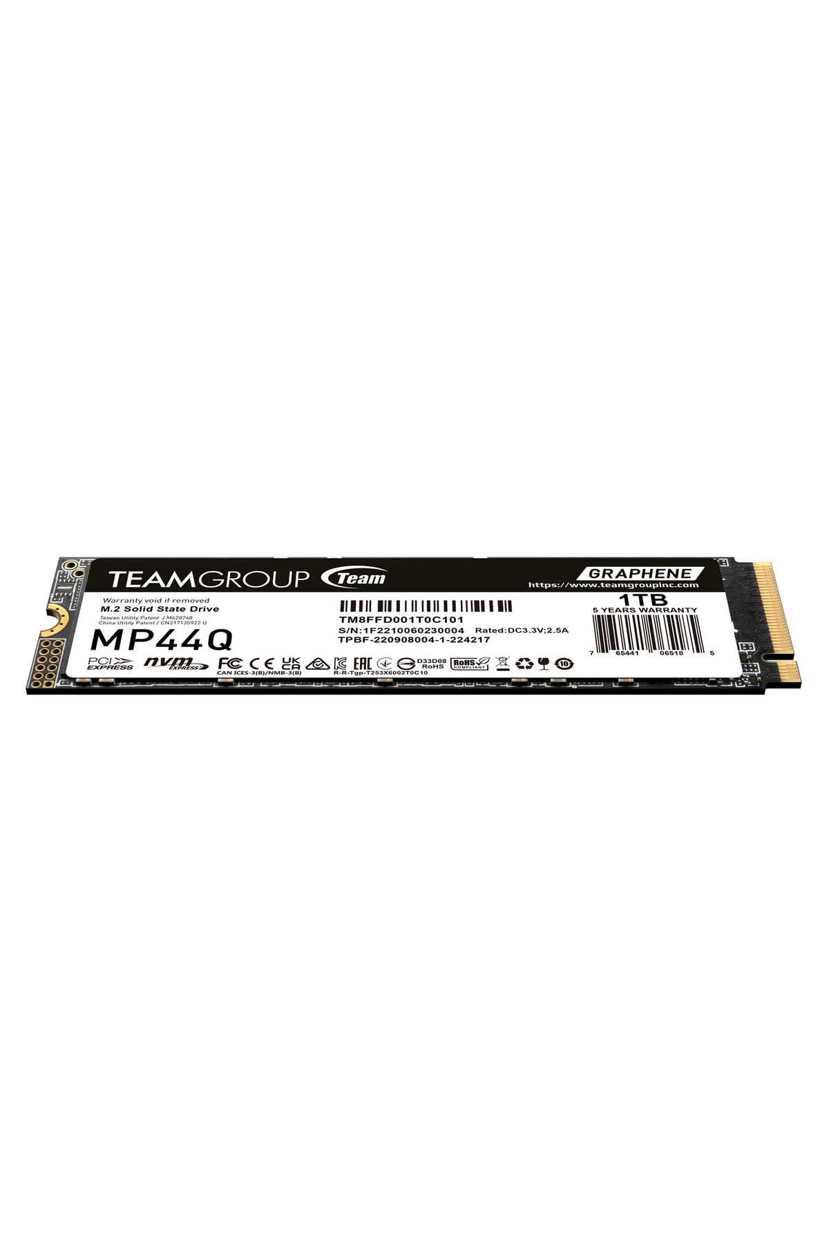 TEAM MP44Q 1TB Gen4x4 7400/6200MB/s NVMe PCIe M.2 SSD Disk (TM8FFD001T0C101)