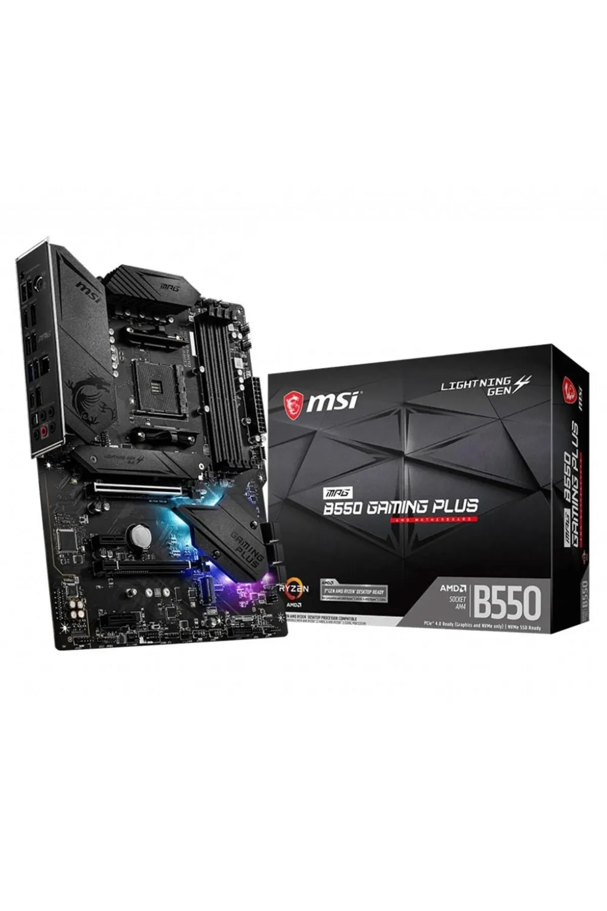 MSI Mpg B550 Gamıng Plus Amd B550 Soket Am4 Ddr4 4400mhz (O.C) M.2 Atx Anakart