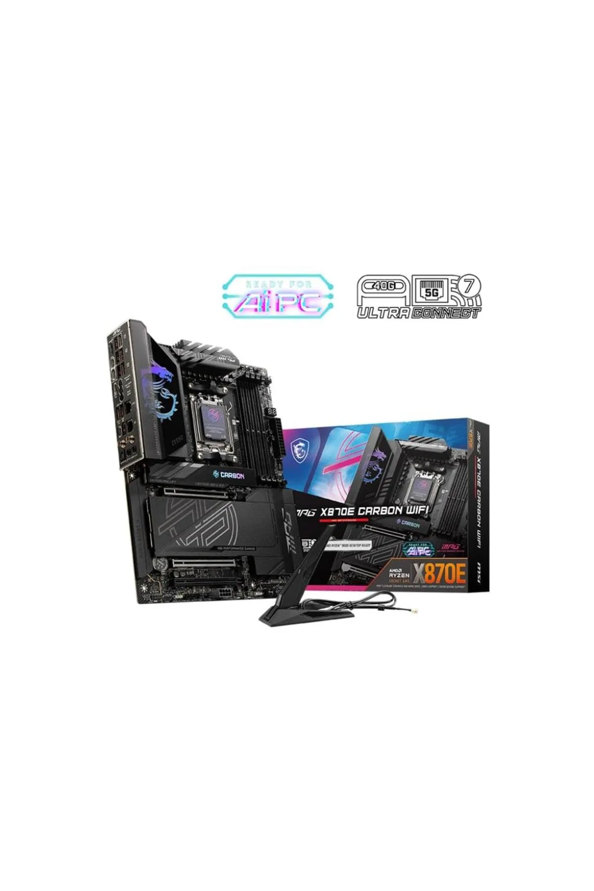 MSI Mpg X870e Carbon Wıfı Amd X870e Soket Am5 Ddr5