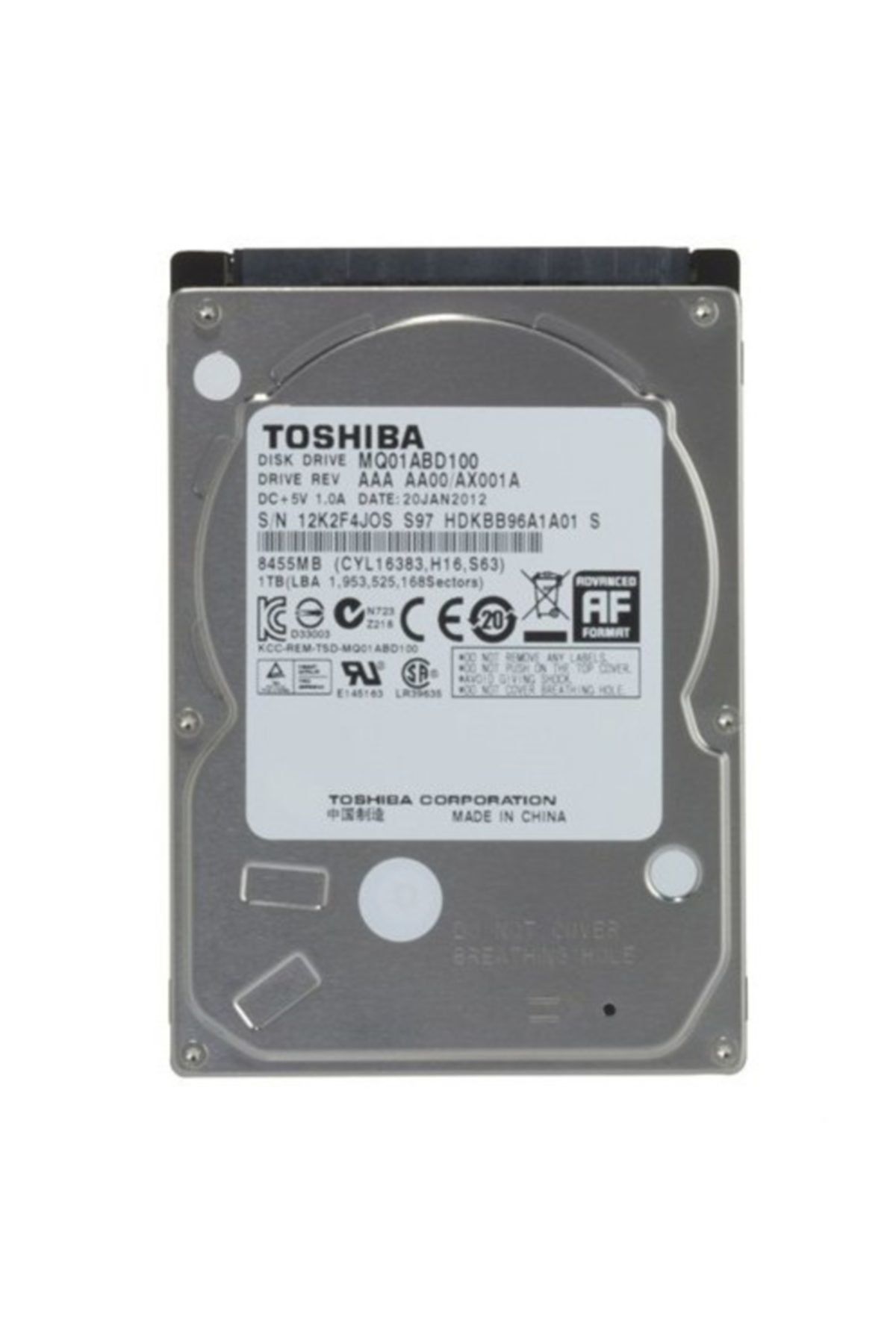 Toshiba Mq Serisi 1tb 5400rpm Sata2 8mb Cache 2.5" Notebook Disk (mq01abd100)