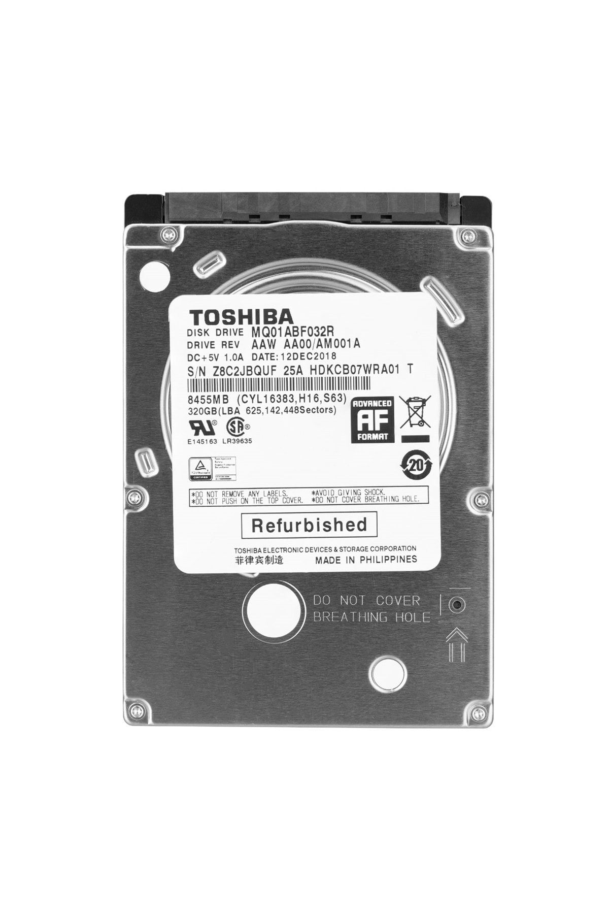 Toshiba Mq01abf032r 320 Gb 5400 Rpm 8 Mb 2.5" 6gb/s Sata Harddisk