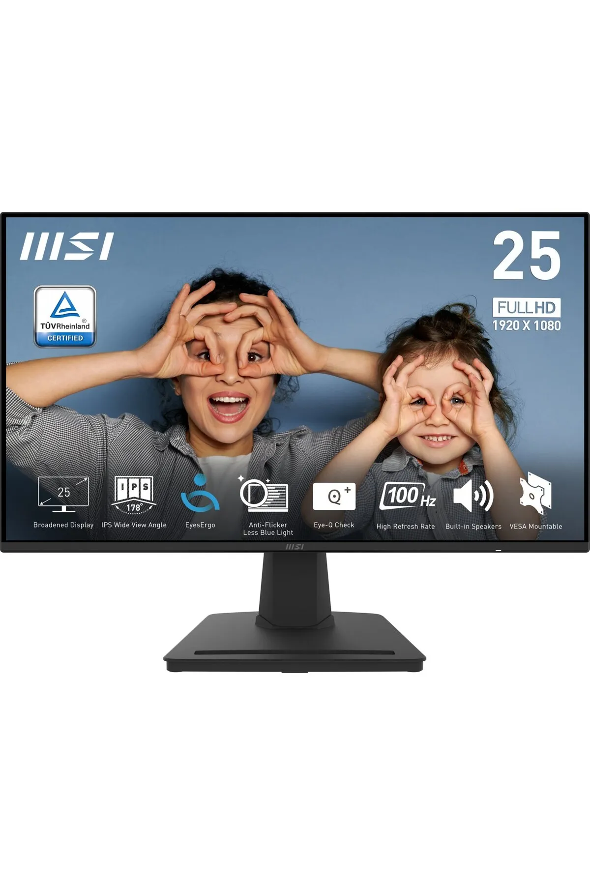 MSI Msı 24.5" Pro MP252 1920X1080 (Fhd) 16:9 Flat IPS 100HZ 1ms Adaptıve-Sync Monıtor