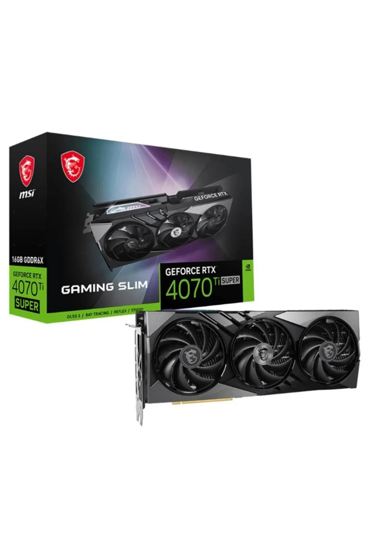 MSI Msı Geforce Rtx4070Tı Super 16G Gamıng X Slım 16Gb Gddr6X 256Bıt 1Xhdmı 3Dp Ekran Kartı