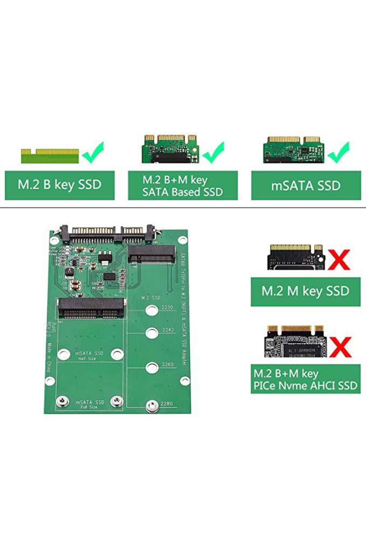 Platoon Msata Sata Çevirici M.2 B Key Ssd Sata Çevirici M2 Ngff Sata Konverter