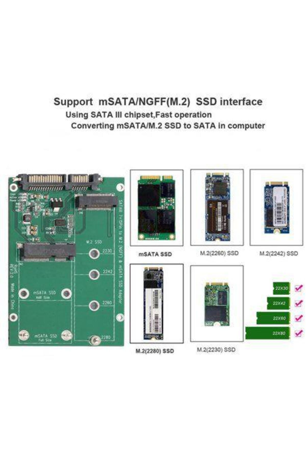 Platoon Msata Sata Çevirici M.2 B Key Ssd Sata Çevirici M2 Ngff Sata Konverter