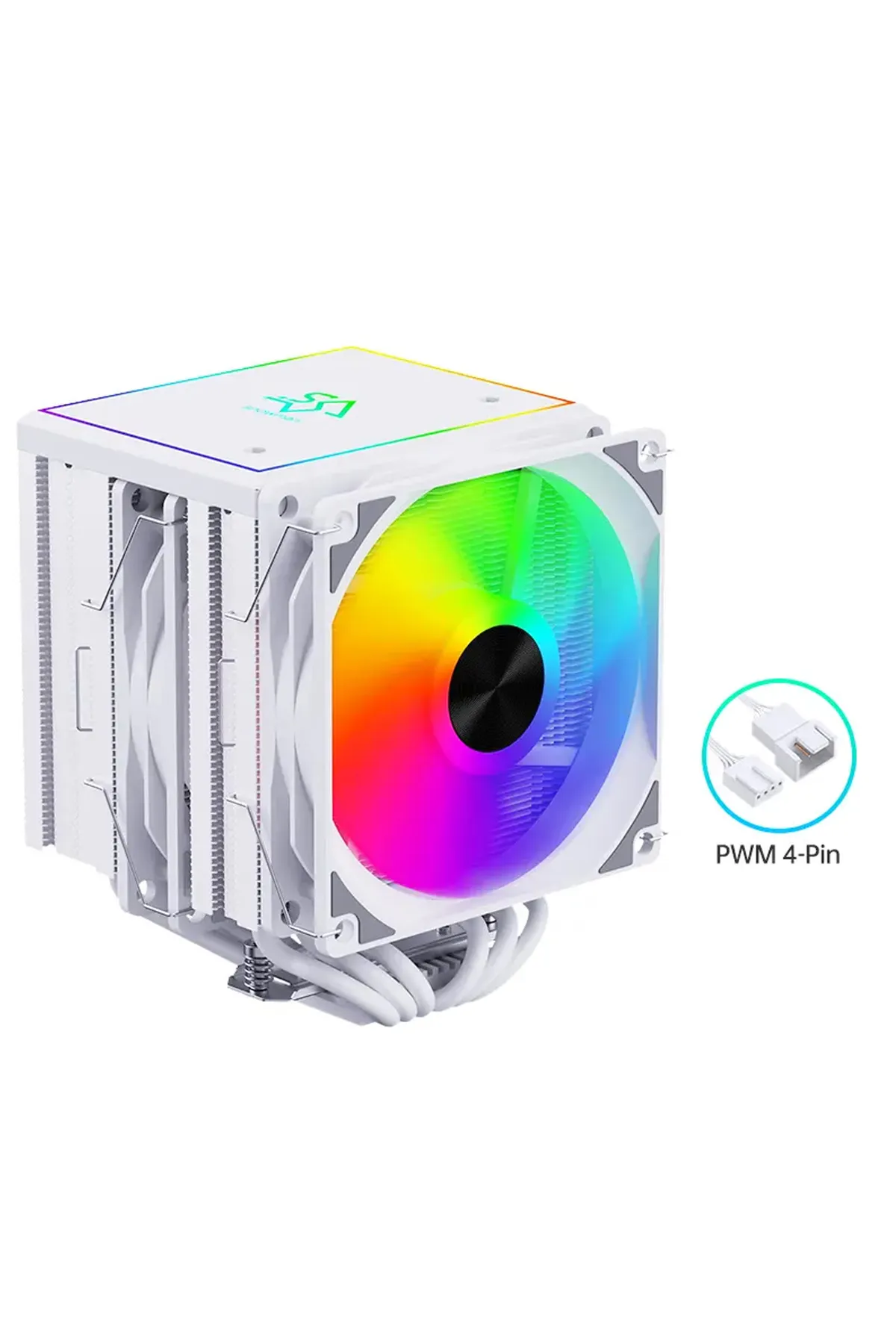 Snowman MT660 2*12CM COLORFUL FAN 4PİN + 6 BORULU PREMİUM BEYAZ CPU FAN