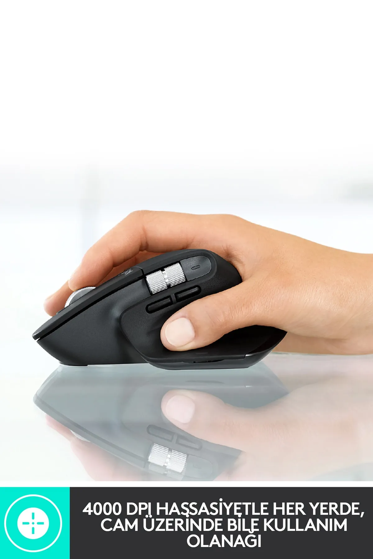 Logitech Mx Master 3s Performans 8.000 Dpı Optik Sensörlü Sessiz Kablosuz Mouse - Siyah Modern Tasarım 82