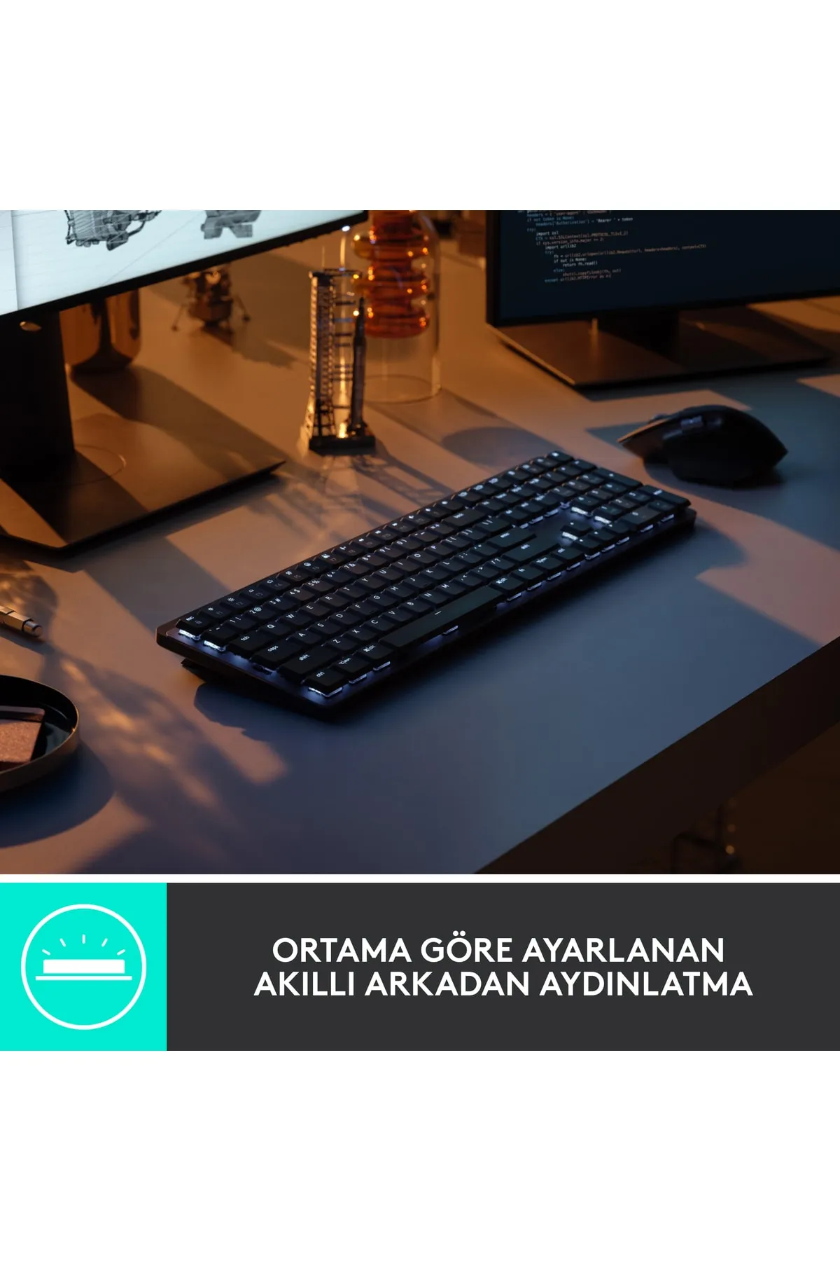 Logitech Mx Mechanical Kablosuz Aydınlatmalı Ingilizce Q Performans Klavyesi - Siyah