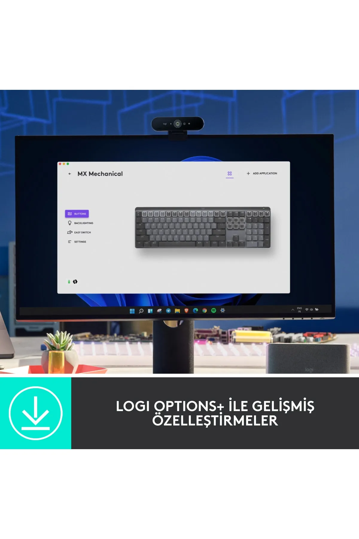 Logitech Mx Mechanical Kablosuz Aydınlatmalı Ingilizce Q Performans Klavyesi - Siyah