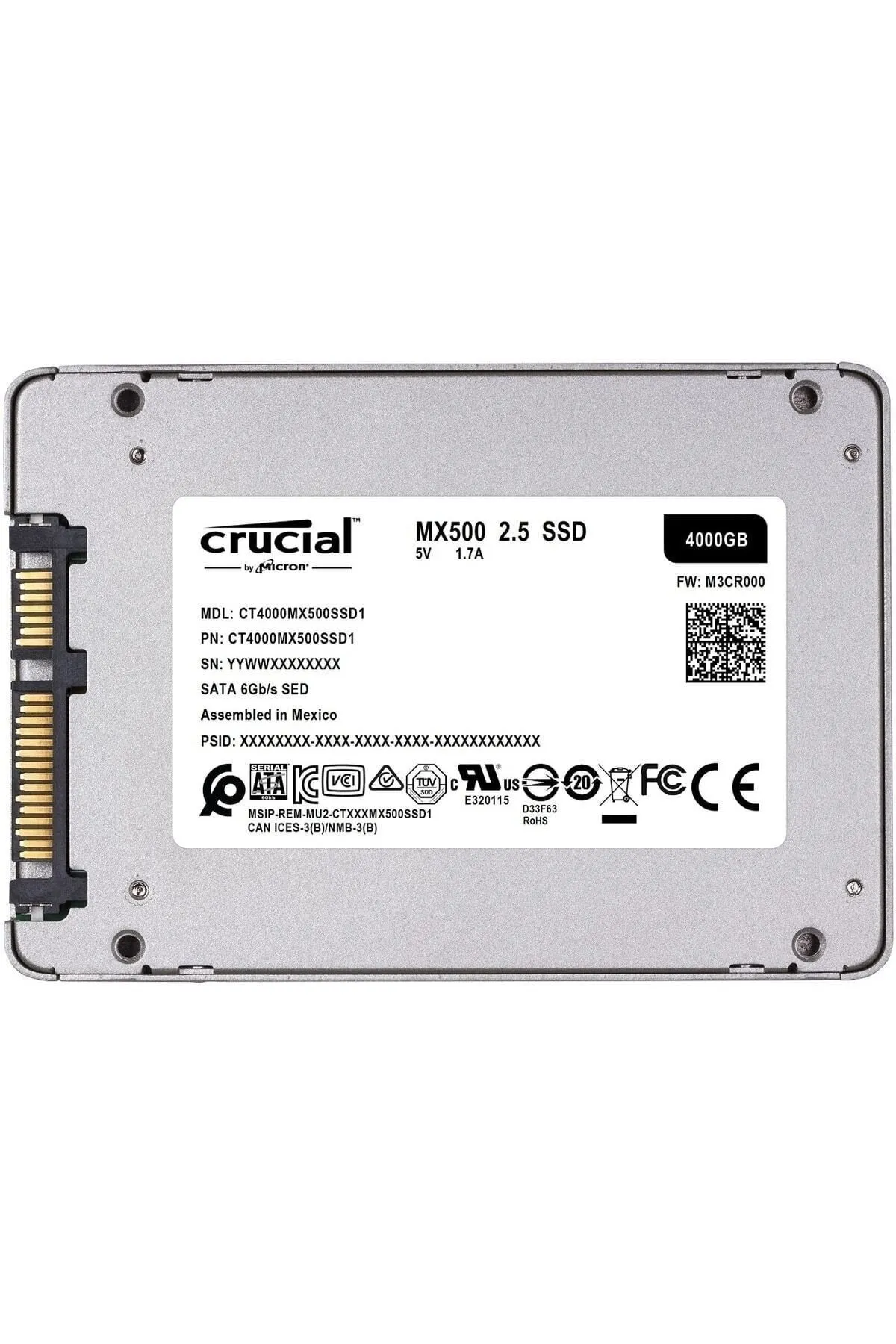 Crucial Mx500 4tb Ssd 560-510 3d Nand Sata 2.5 Ct4000mx500ssd1