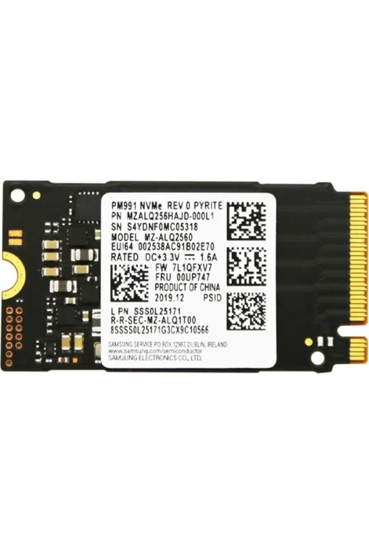 Samsung Mz-alq2560 Nvme 256gb 1000mb/s-1900mb/s M.2 Ssd (KUTUSUZ)