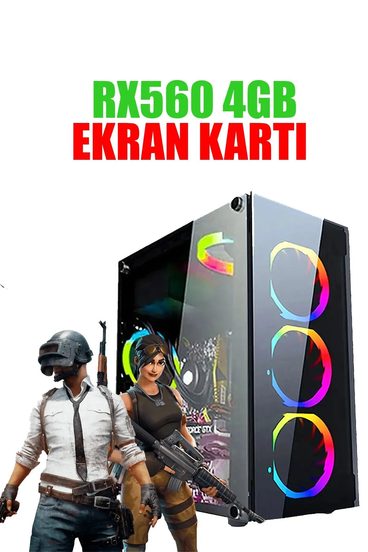 DMC N222 (PUBG,GTA 5) I5 3470,16gb Ram,256gb Ssd,4gb Rx560 Gddr5,masaüstü Oyuncu Bilgisayarı