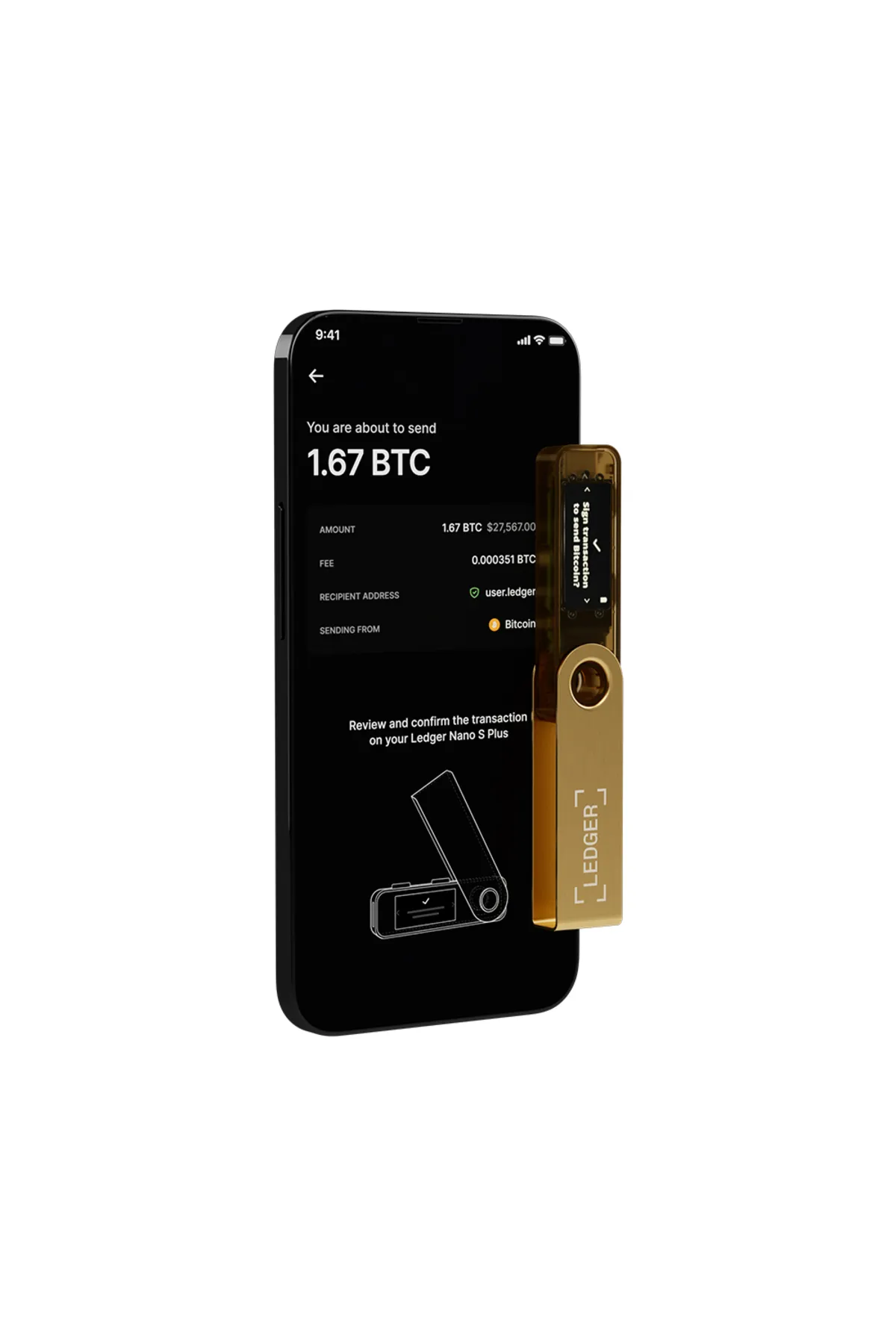 Ledger Nano S Plus Altın Kripto Donanım Cüzdanı