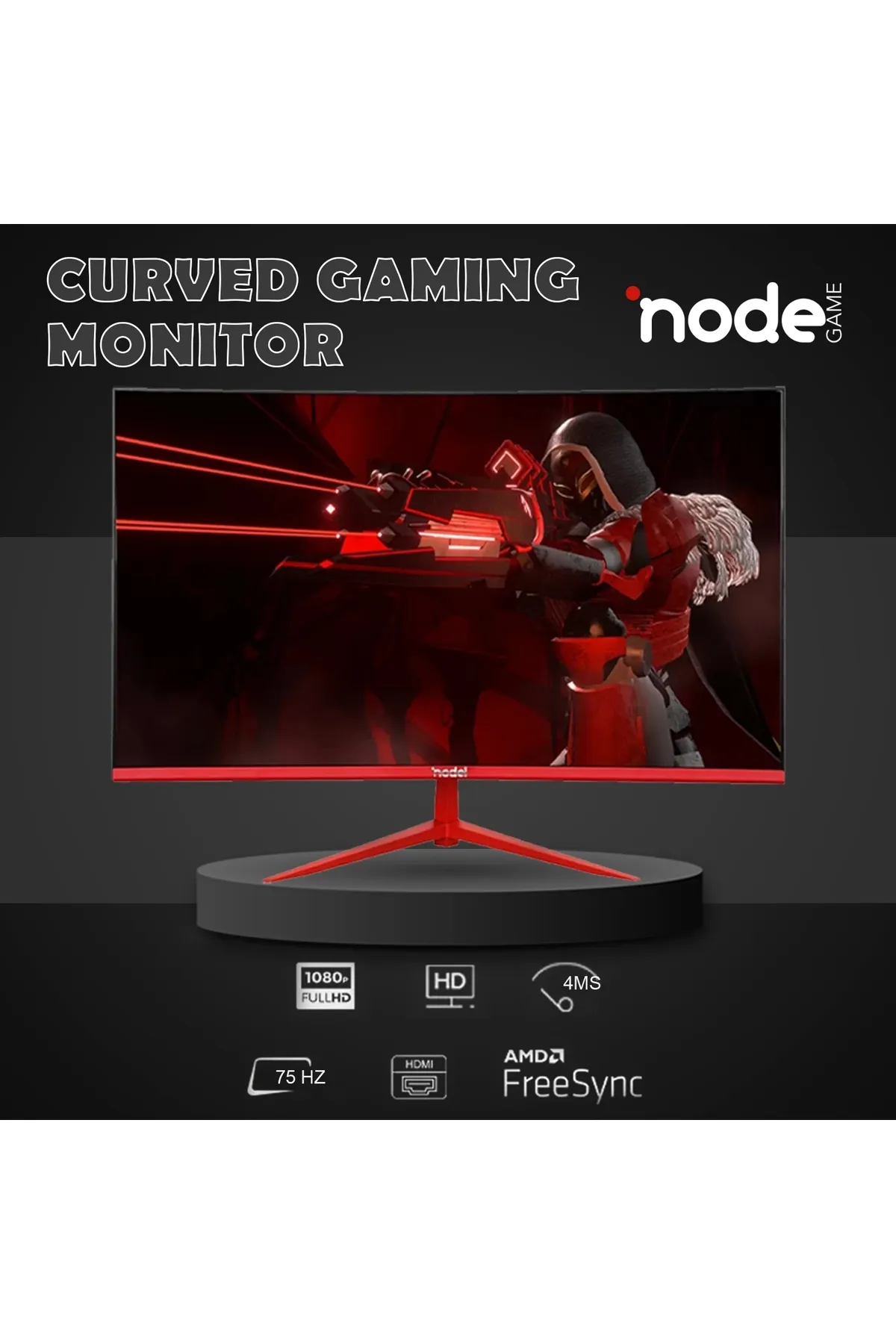 Node Game Nd-cv2375 24" Inç 75hz Curved Kavisli Gaming Oyuncu Monitör 1500r