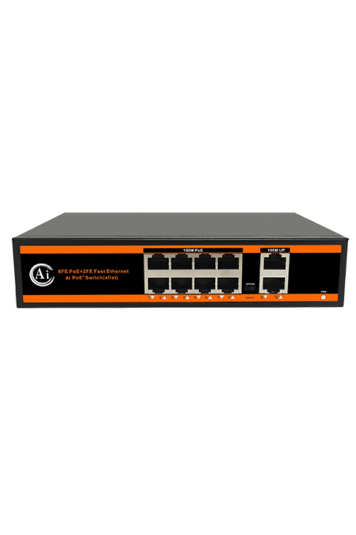 Genel Markalar ND1P802ALF-8*10/100M BIT PORTS 2*10/100M UPLINK PORT WATCHDOG POE SWITCH (4390)