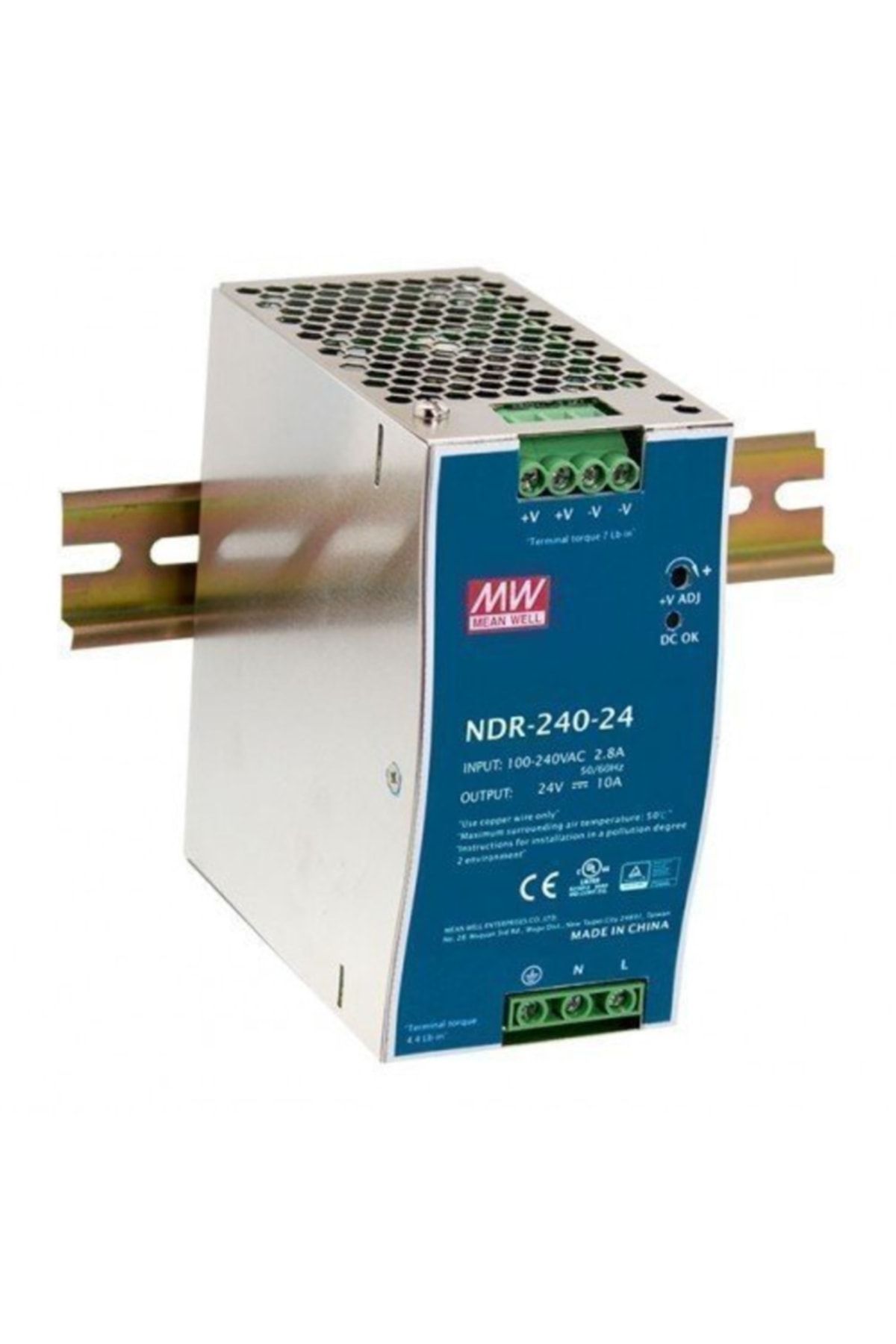 Meanwell Ndr-240-24 240w 24v 10,5a Ray Tip Güç Kaynağı