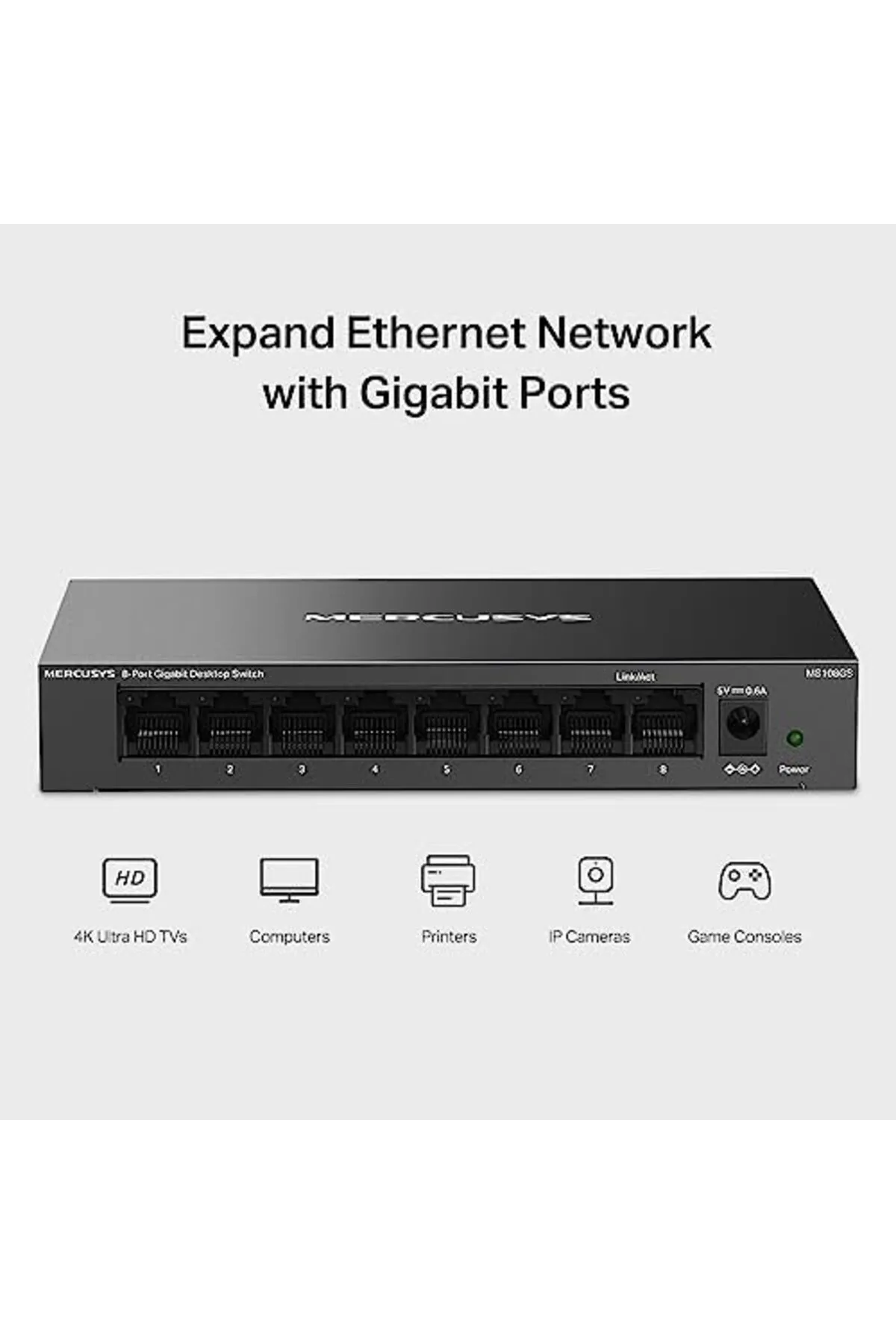 STOREMAX nhlshp MS108GS, 8-Port Gigabit Desktop Switch NewDesing 1051353